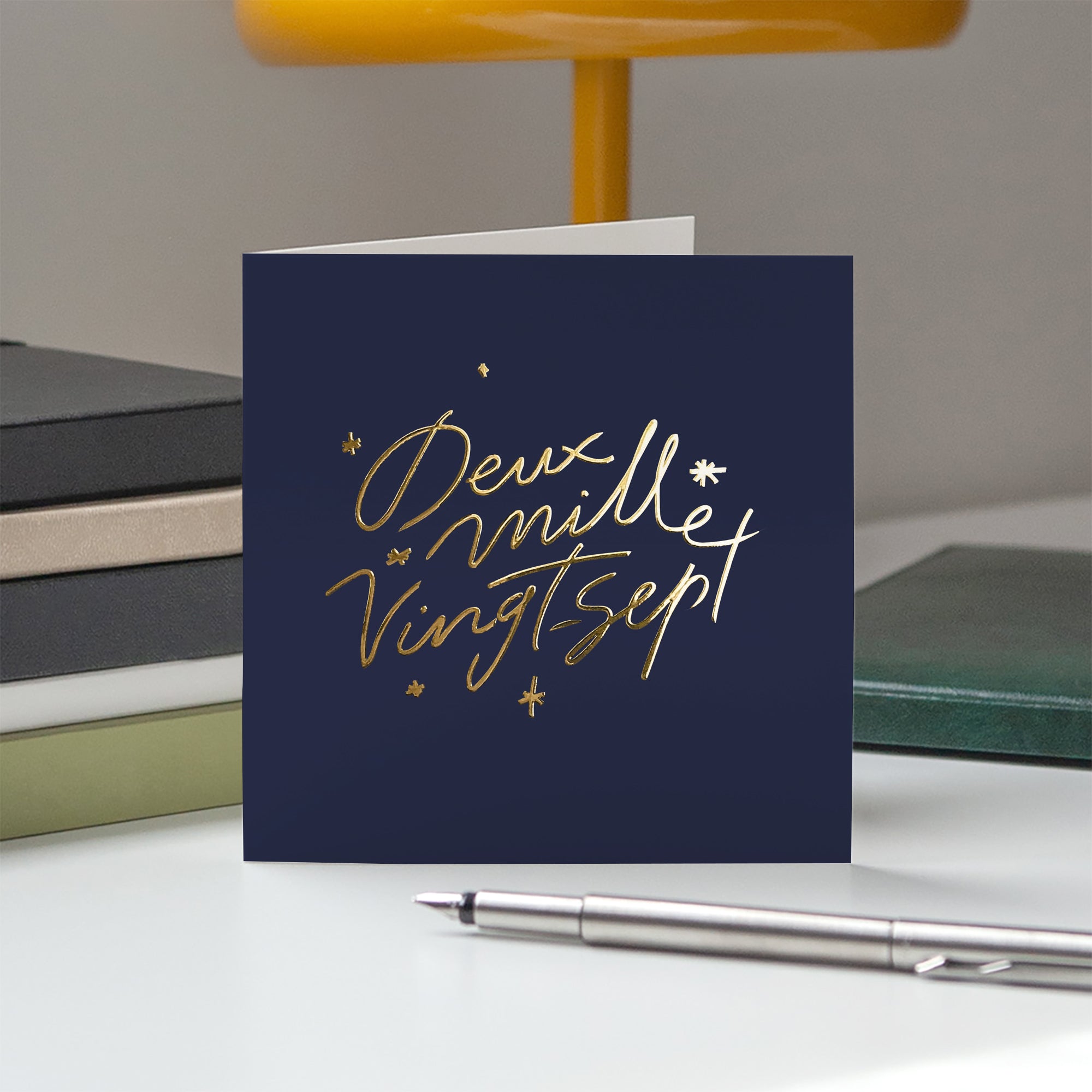 Golden year | Vœux professionnels • Carte de voeux dorure • Carré double photo N° 5