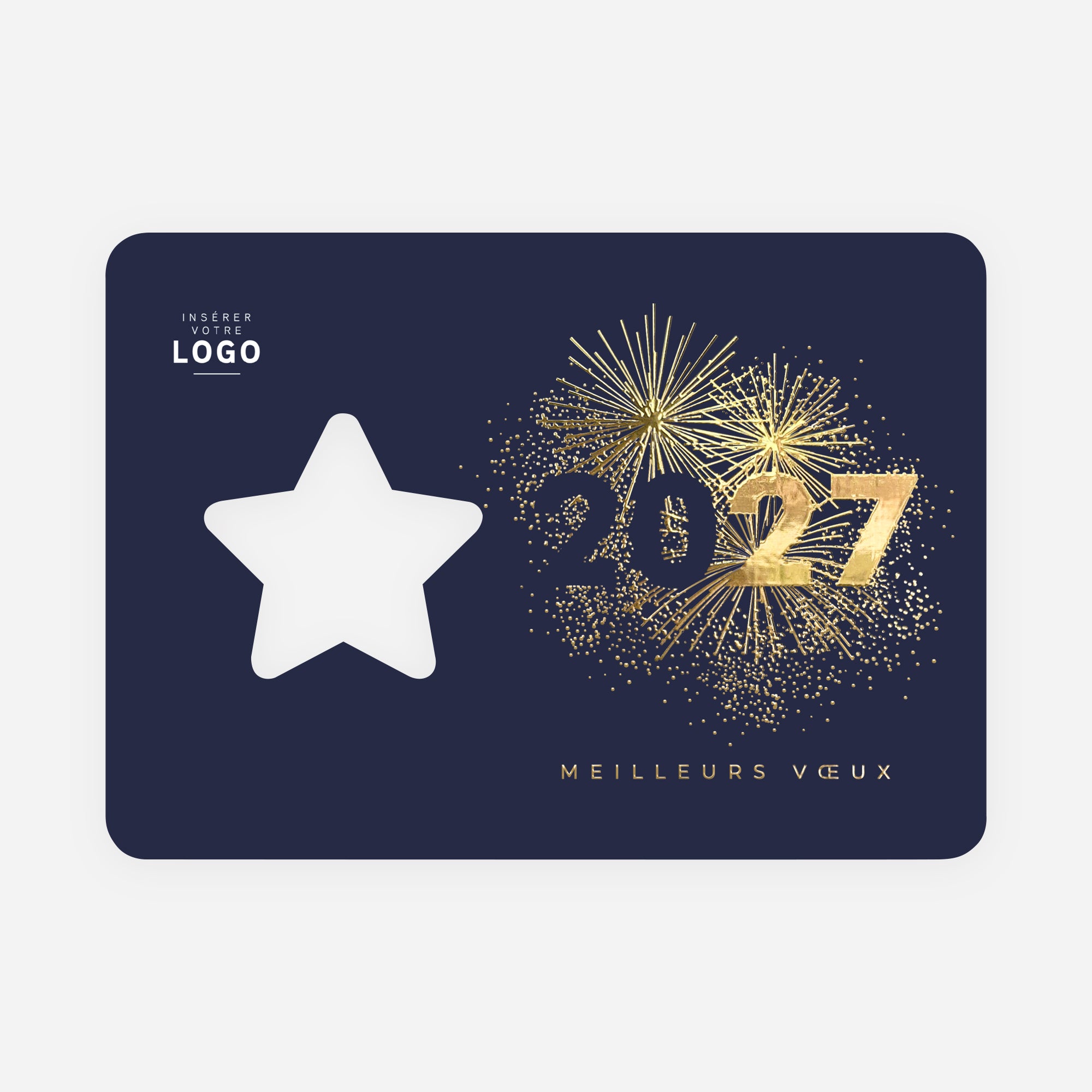 Brillance Nocturne | Vœux professionnels • Carte de voeux dorure • Horizontal étoile photo N° 1