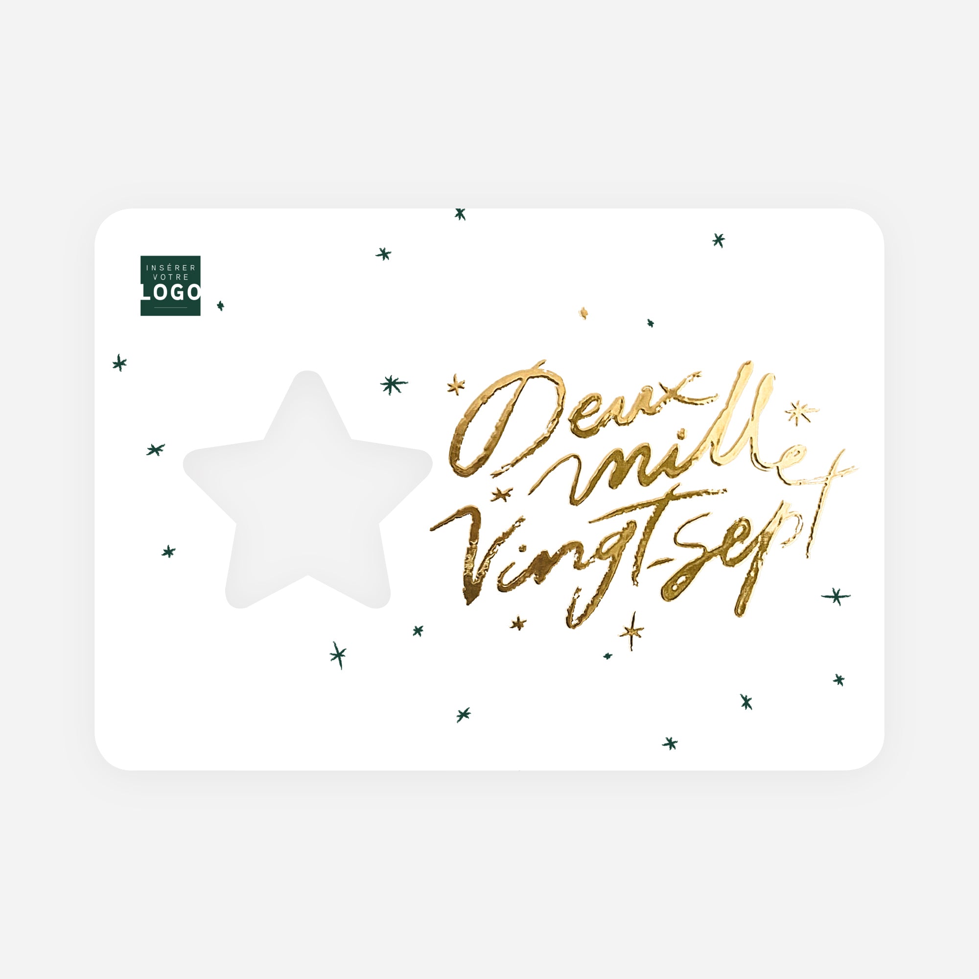 Une année en or | Vœux professionnels • Carte de voeux dorure • Horizontal étoile photo N° 1
