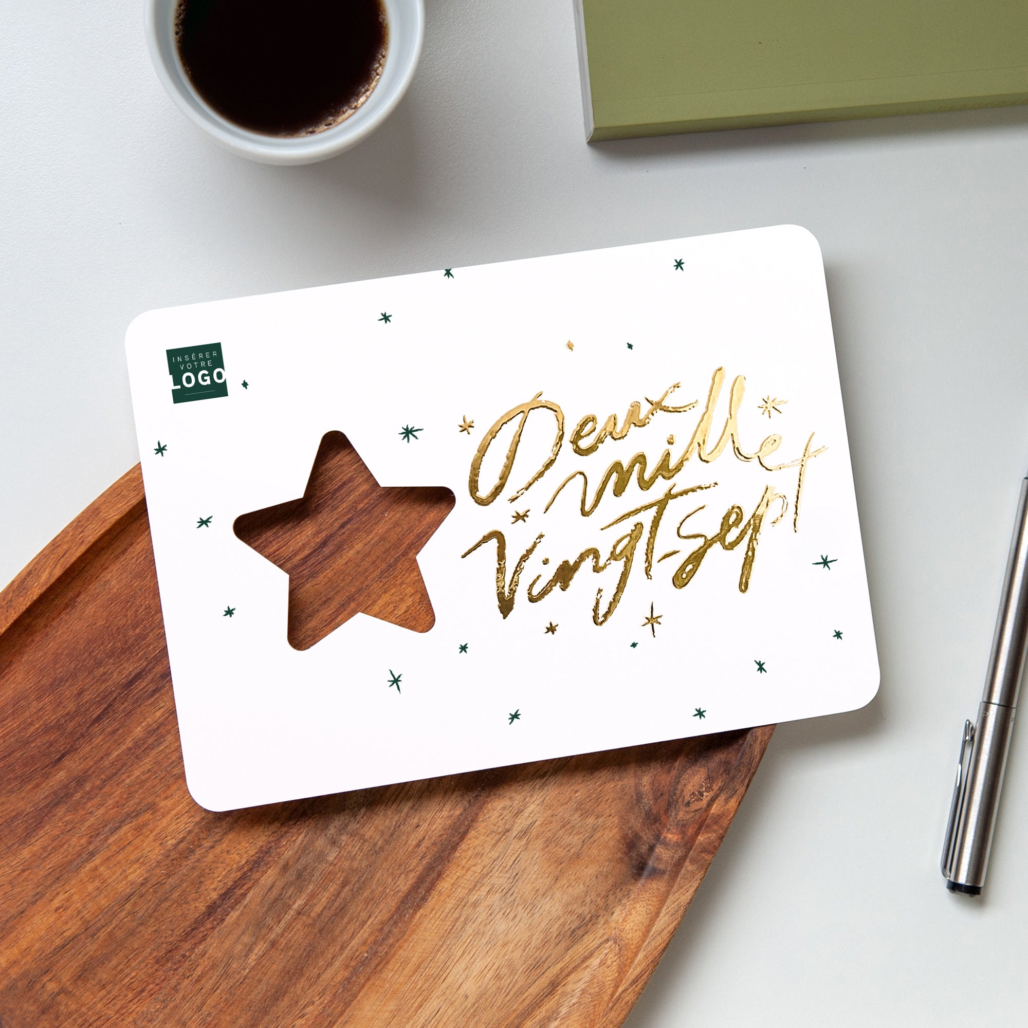 Une année en or | Vœux professionnels • Carte de voeux dorure • Horizontal étoile photo N° 4