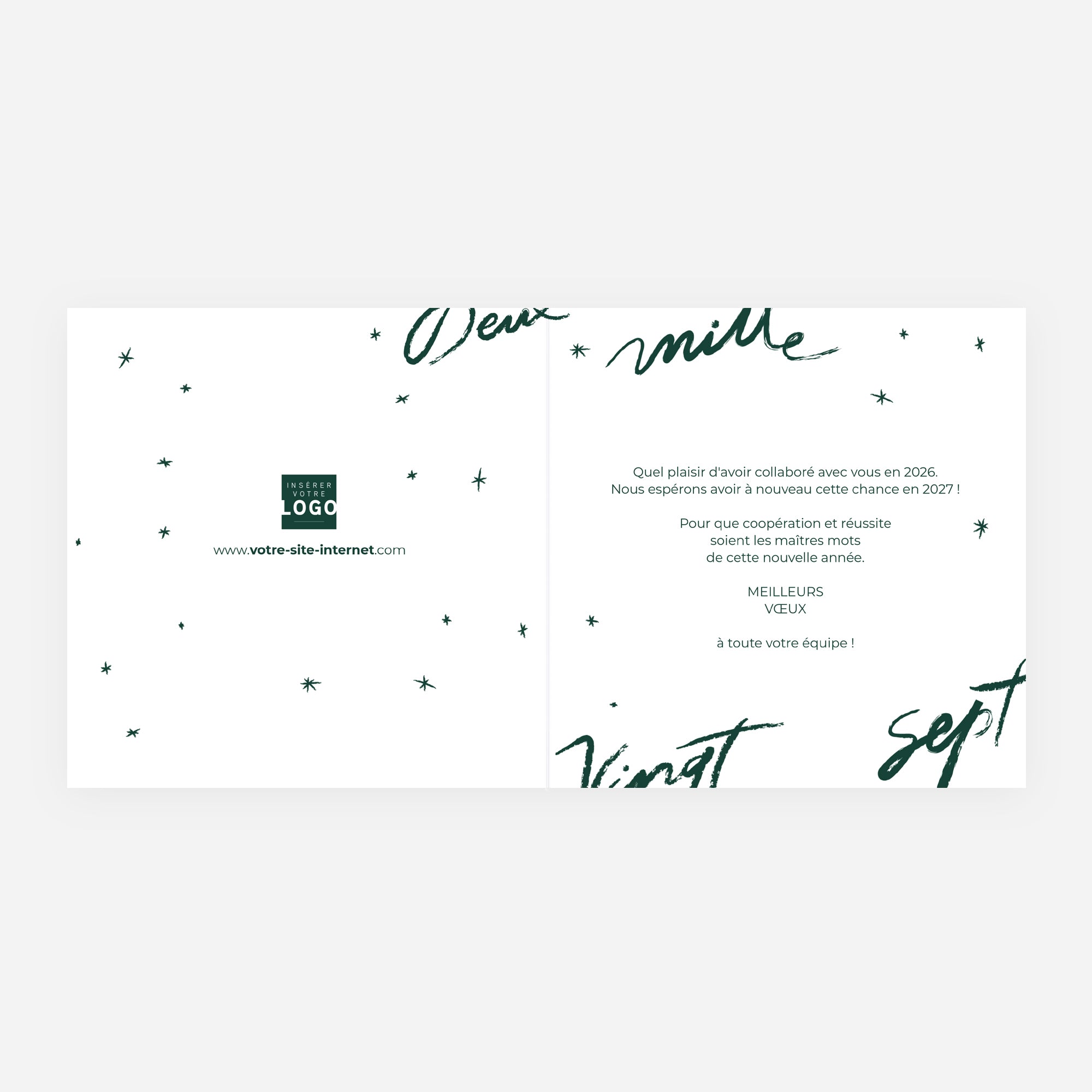 Une année en or | Vœux professionnels • Carte de voeux dorure • Carré double photo N° 2
