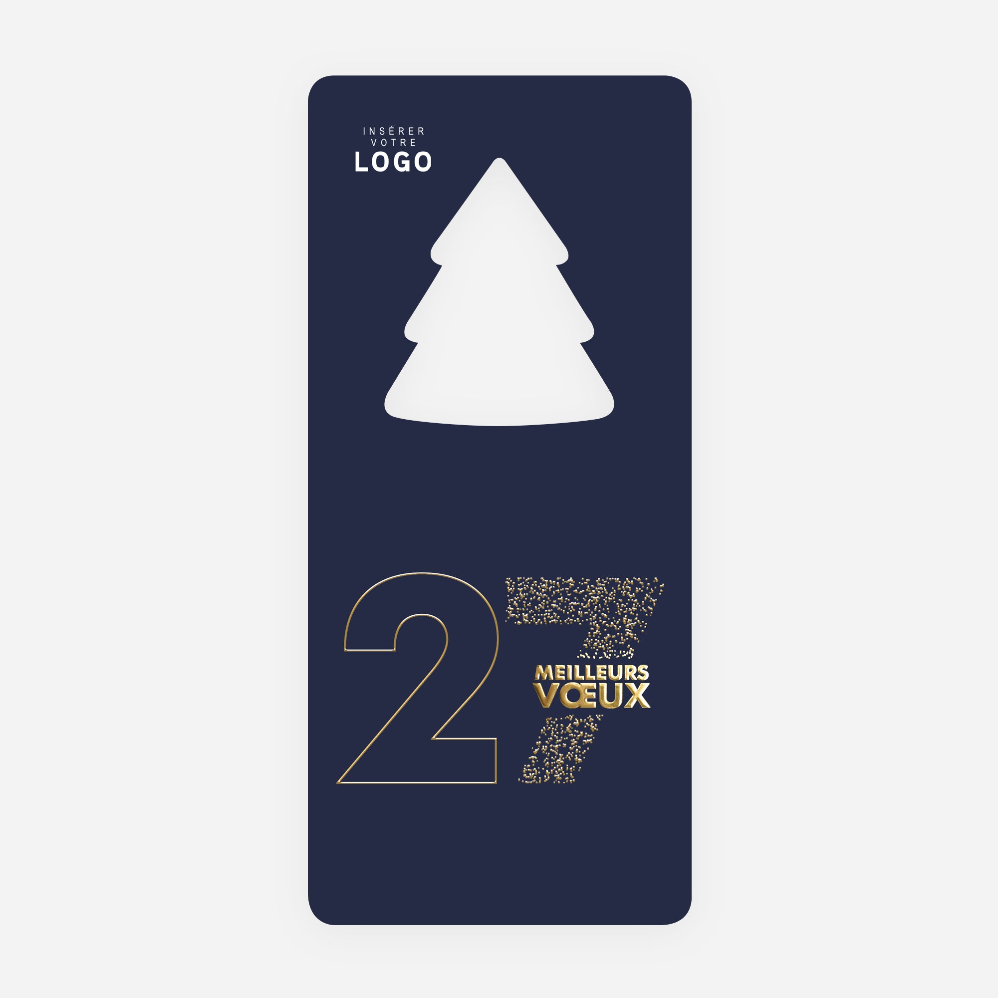 Point d’Or | Vœux professionnels • Carte de voeux dorure • Vertical sapin photo N° 1