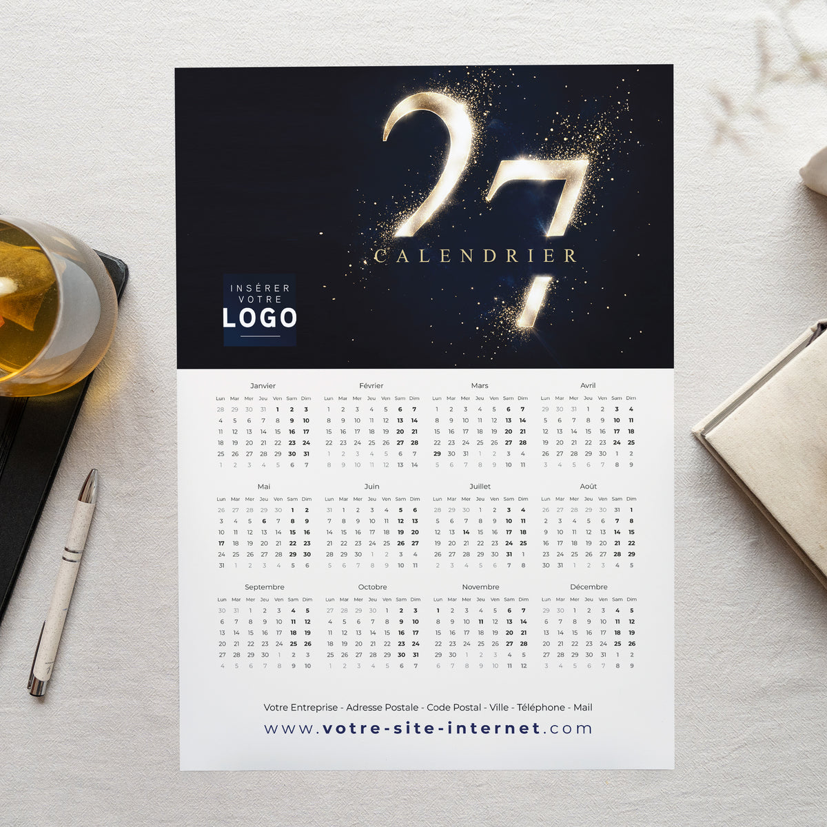 Impulsion Dorée | Vœux professionnels • Calendrier professionnel • Monopage portrait photo N° 1
