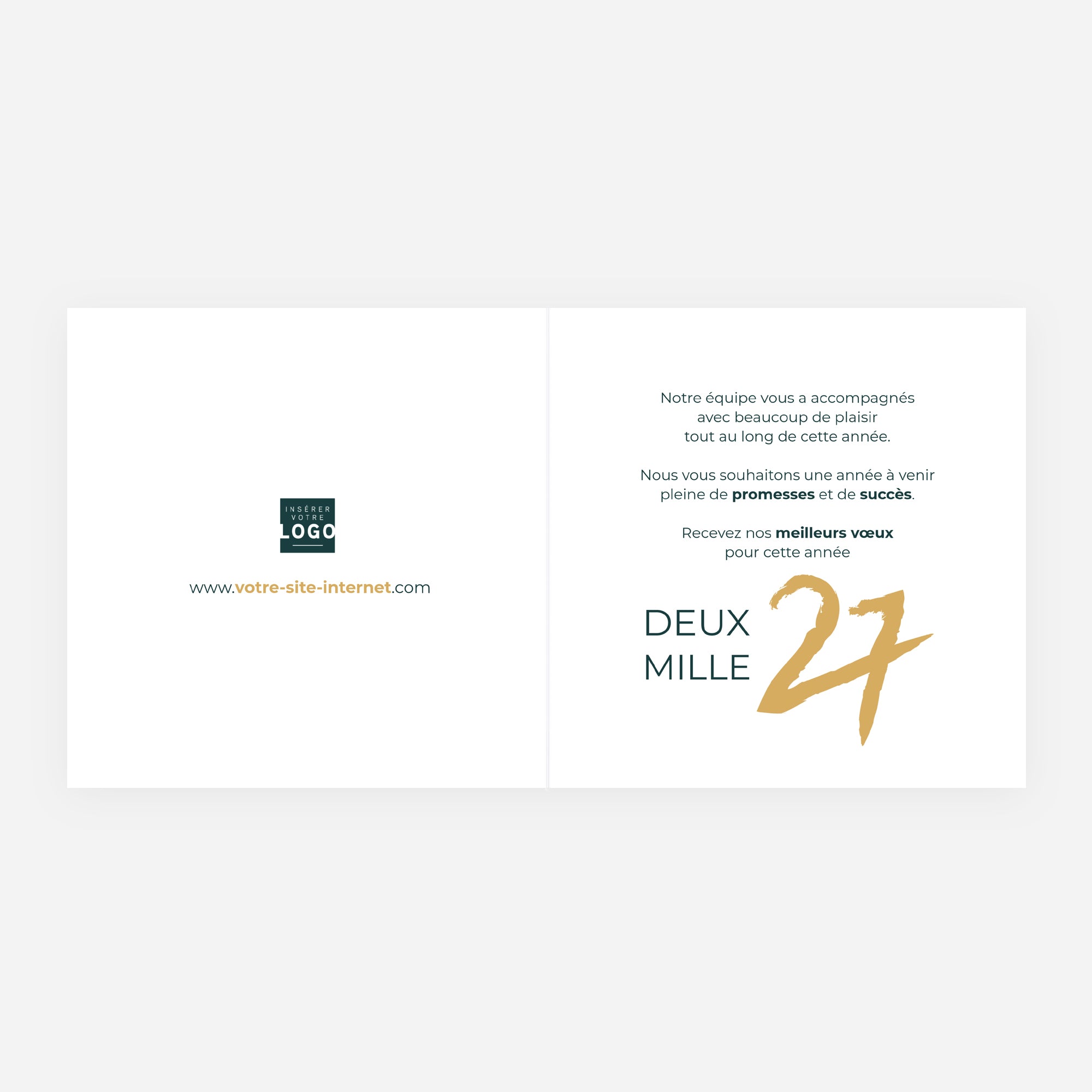 Élan Doré | Vœux professionnels • Carte de voeux dorure • Carré double photo N° 2