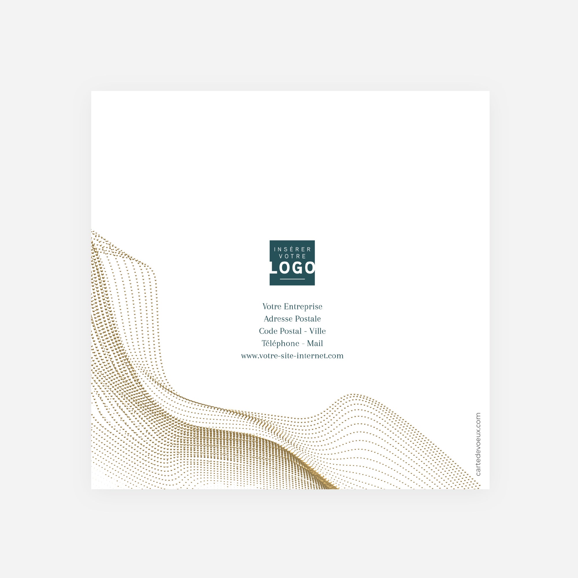 Onde Précieuse | Vœux professionnels • Carte de voeux dorure • Carré double photo N° 3