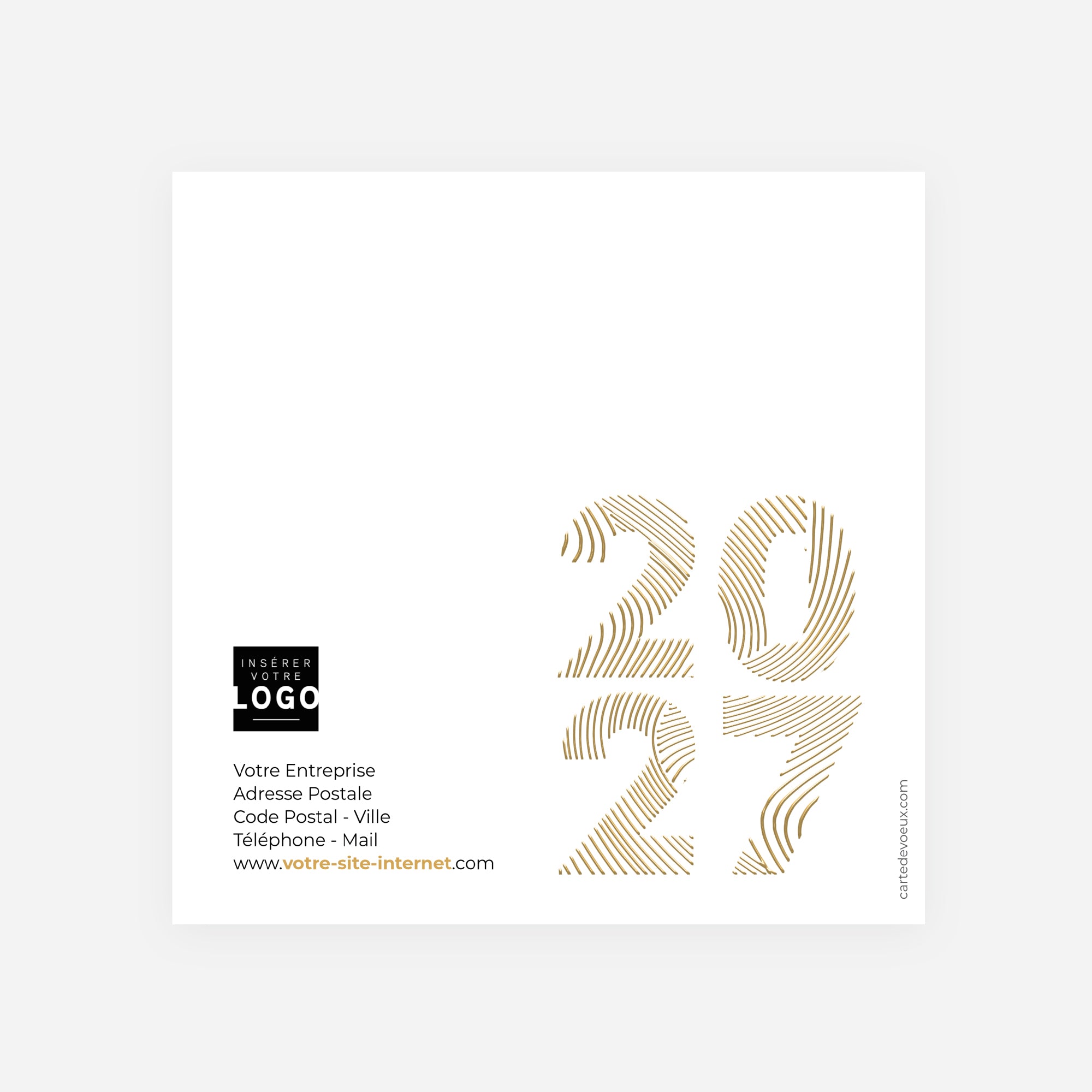 Lignes d’Or | Vœux professionnels • Carte de voeux dorure • Carré double photo N° 3