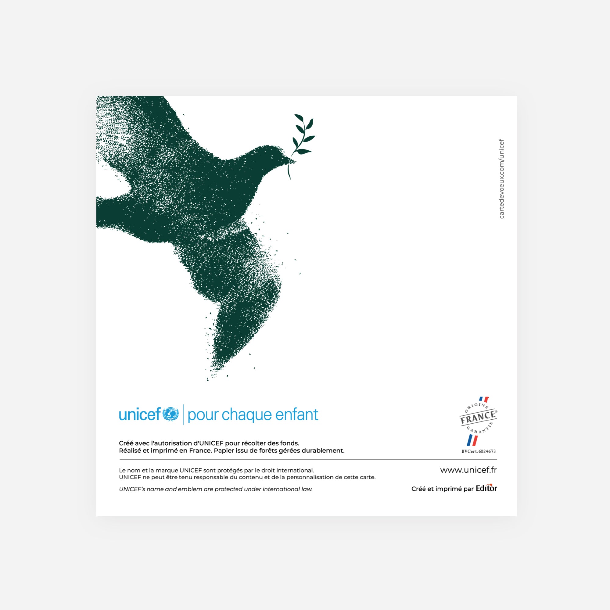 Messager de paix | Vœux professionnels • Carte de voeux dorure • Carrée pliable photo N° 3
