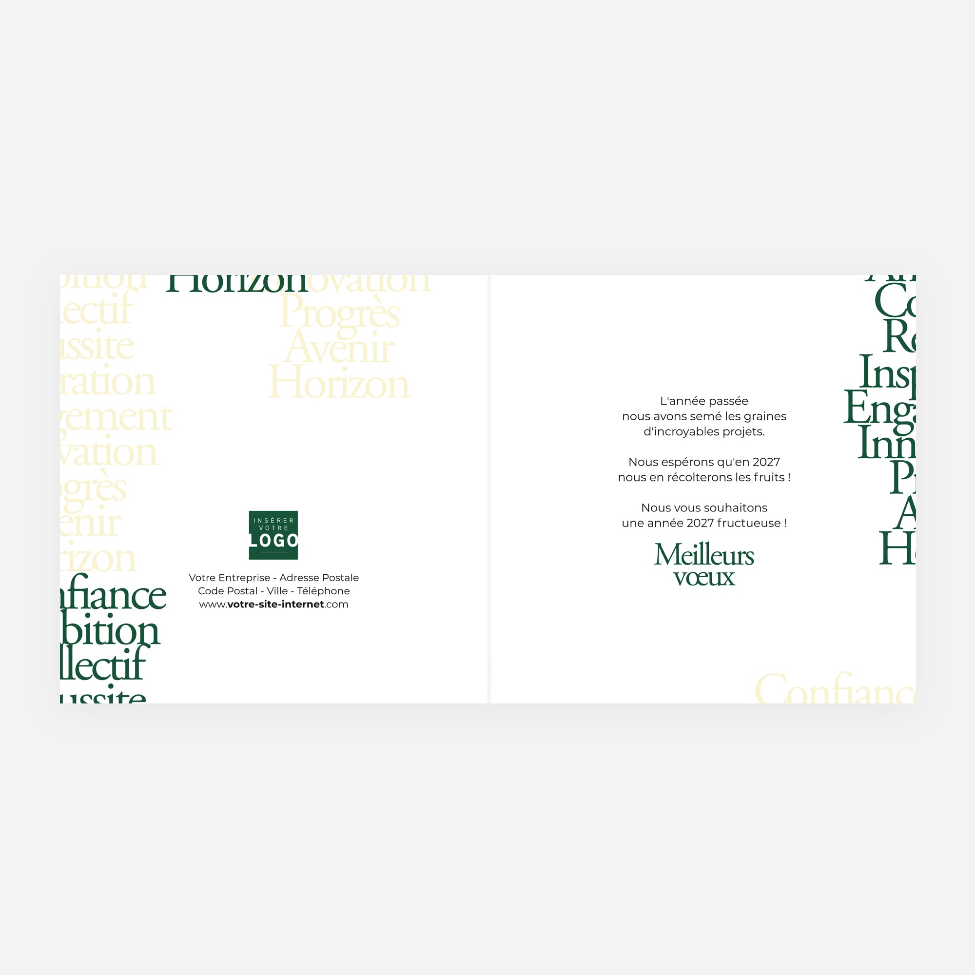 Horizons Communs | Vœux professionnels • Carte de voeux dorure • Carré double photo N° 2