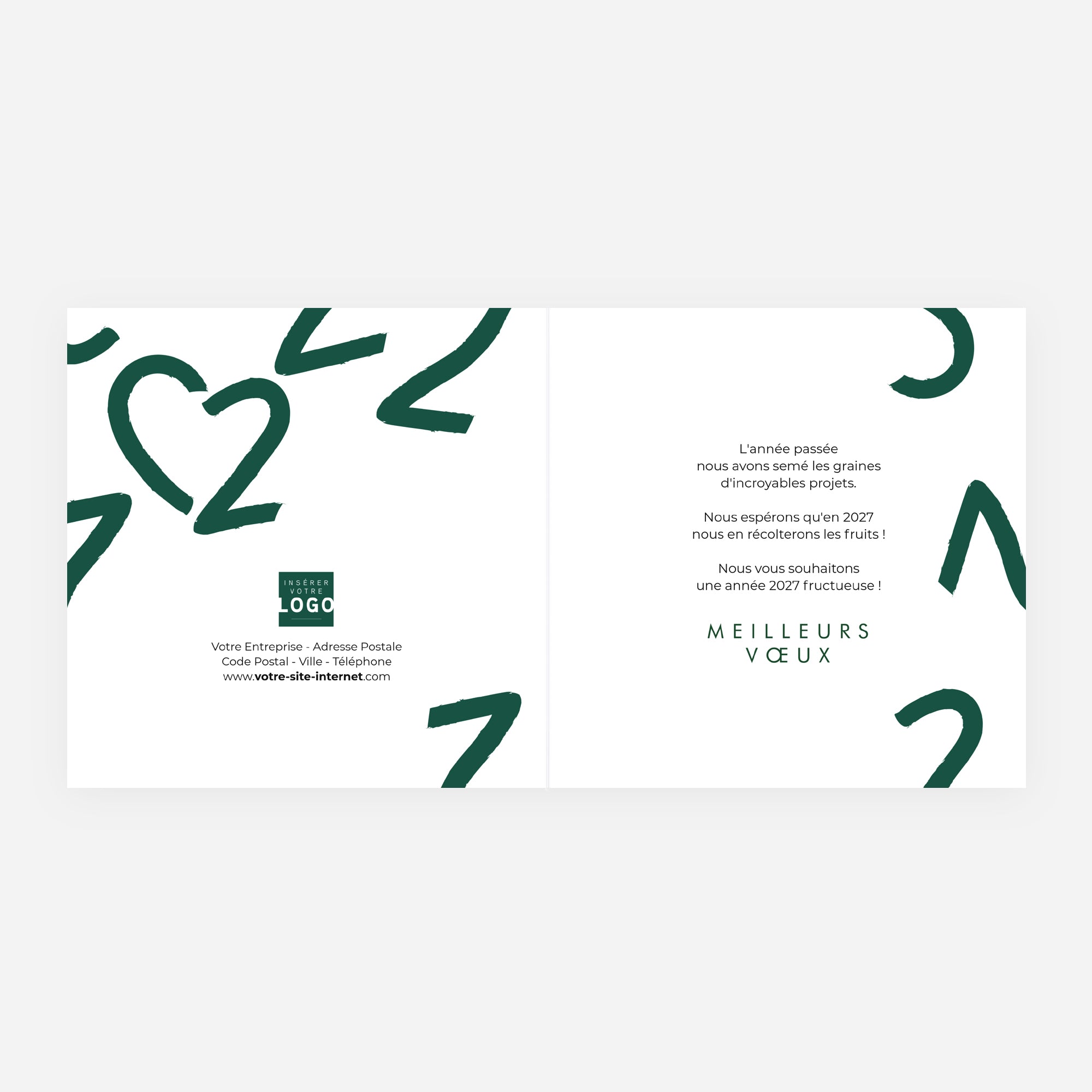 Au Cœur de l’Avenir | Vœux professionnels • Carte de voeux dorure • Carré double photo N° 2