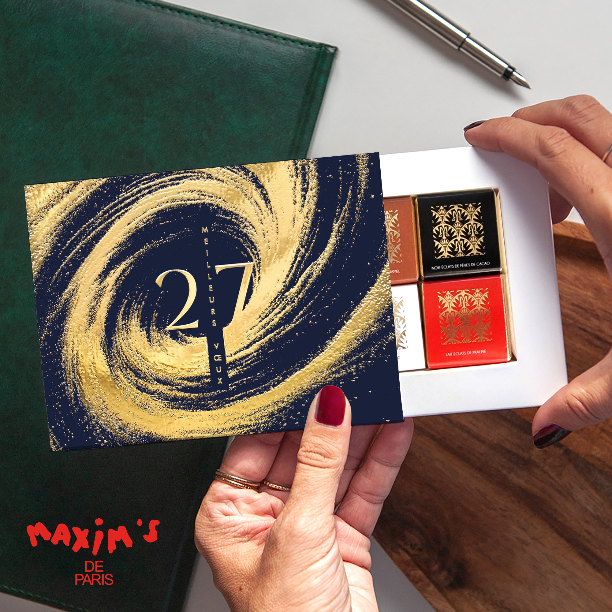 Spirale Dorée | Vœux professionnels • Boite chocolat personnalisée • Maxim's de Paris photo N° 1