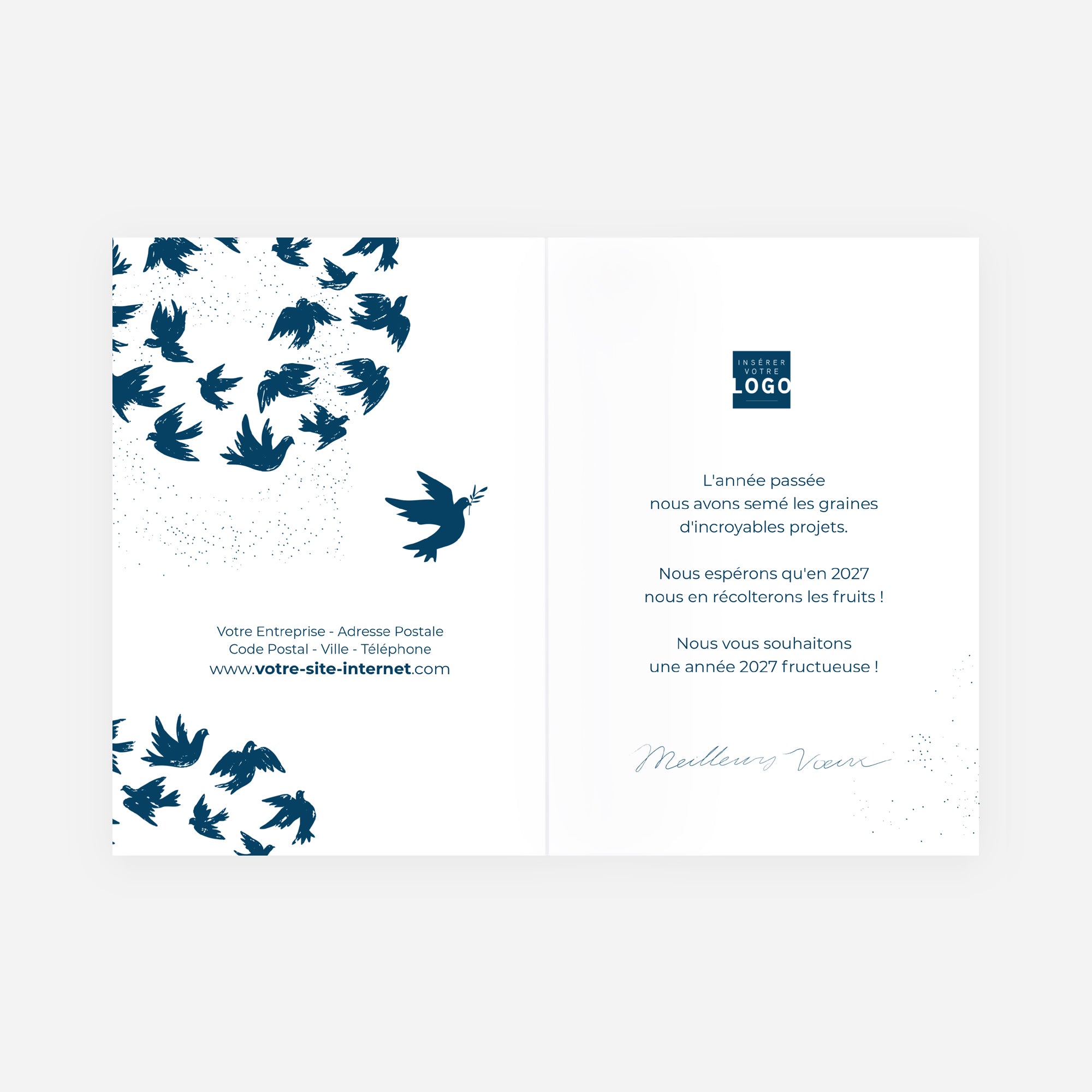 Unis pour la paix | Vœux professionnels • Carte de voeux • Double volet portrait photo N° 2