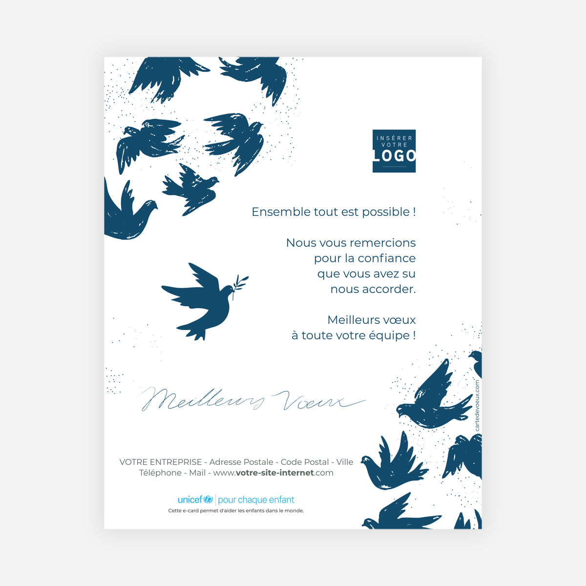 Unis pour la paix | Vœux professionnels • Carte virtuelle • eCard Image photo N° 1