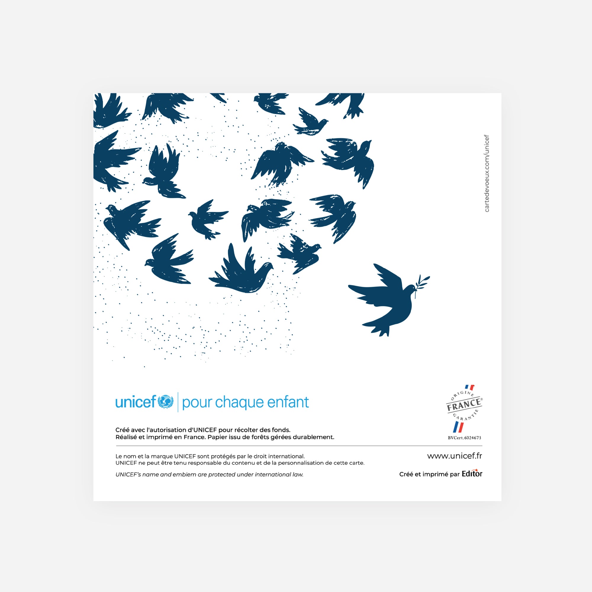 Unis pour la paix | Vœux professionnels • Carte de voeux dorure • Carré double photo N° 3