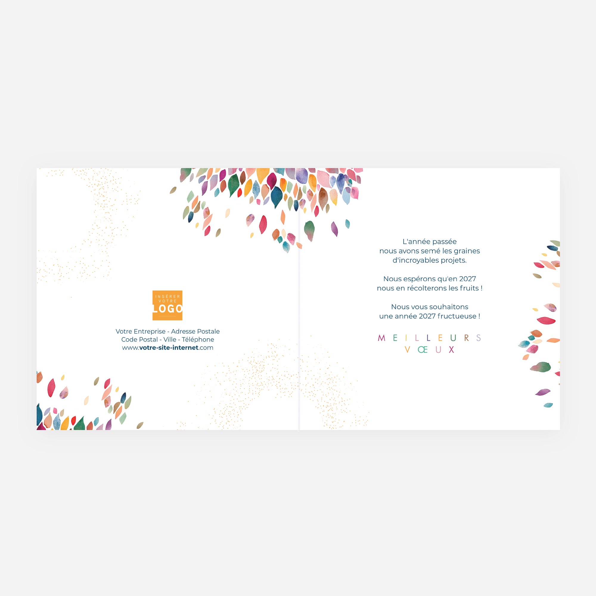 L’Arbre des Diversités | Vœux professionnels • Carte de voeux dorure • Carré double photo N° 2