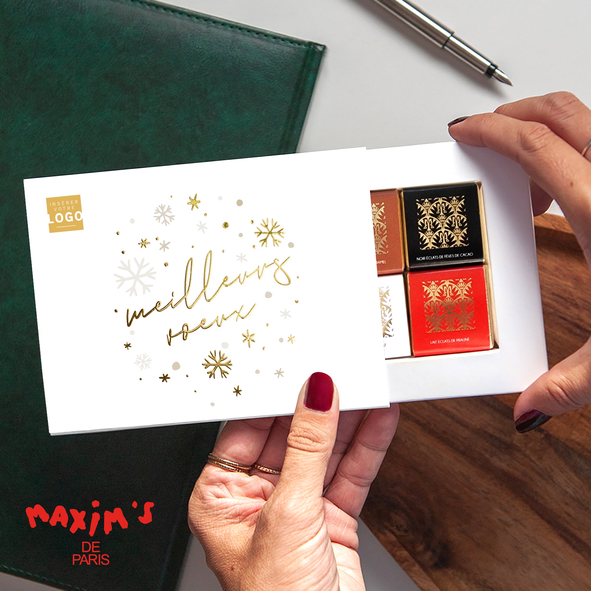 Neige Précieuse | Vœux professionnels • Boite chocolat personnalisée • Maxim's de Paris photo N° 1