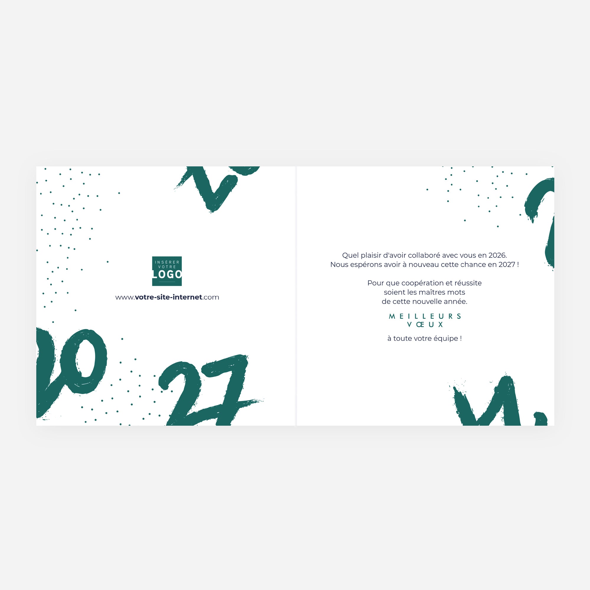 Millésime Précieux | Vœux professionnels • Carte de voeux dorure • Carré double photo N° 2