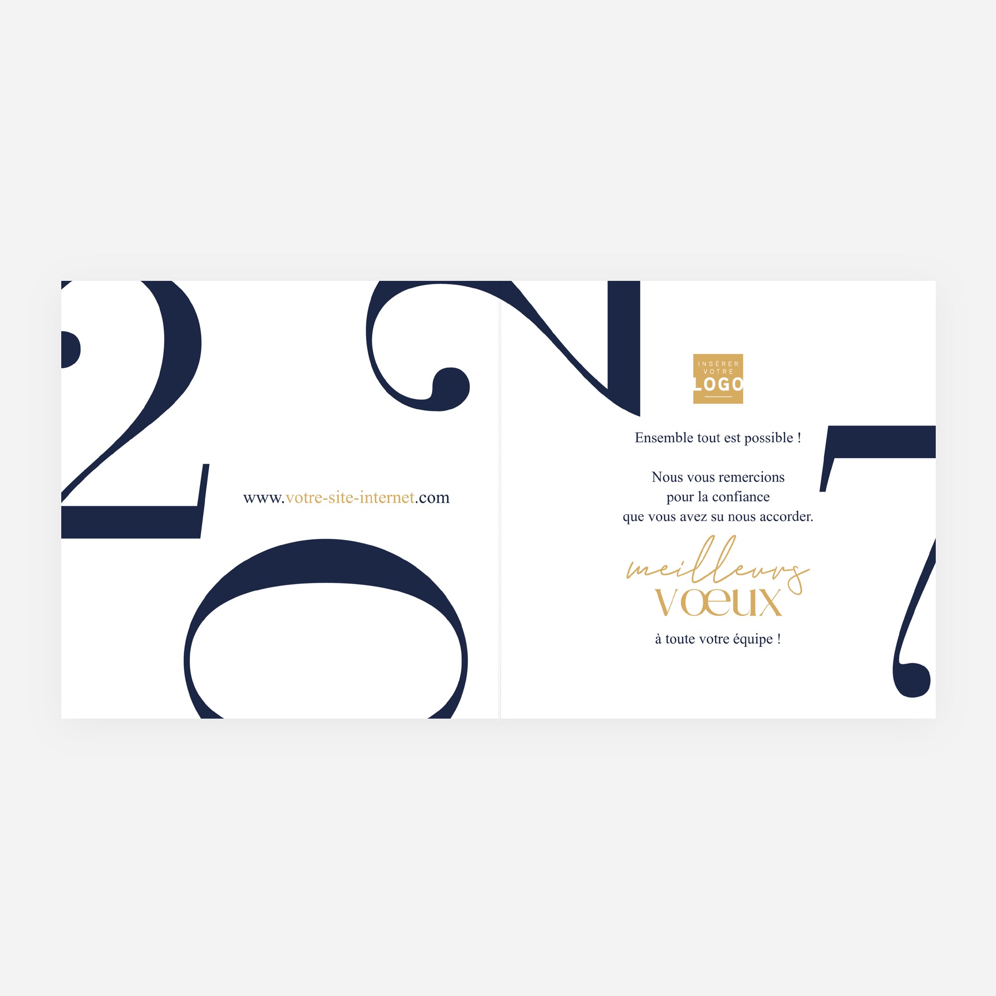 Cadre Précieux | Vœux professionnels • Carte de voeux dorure • Carré double photo N° 2