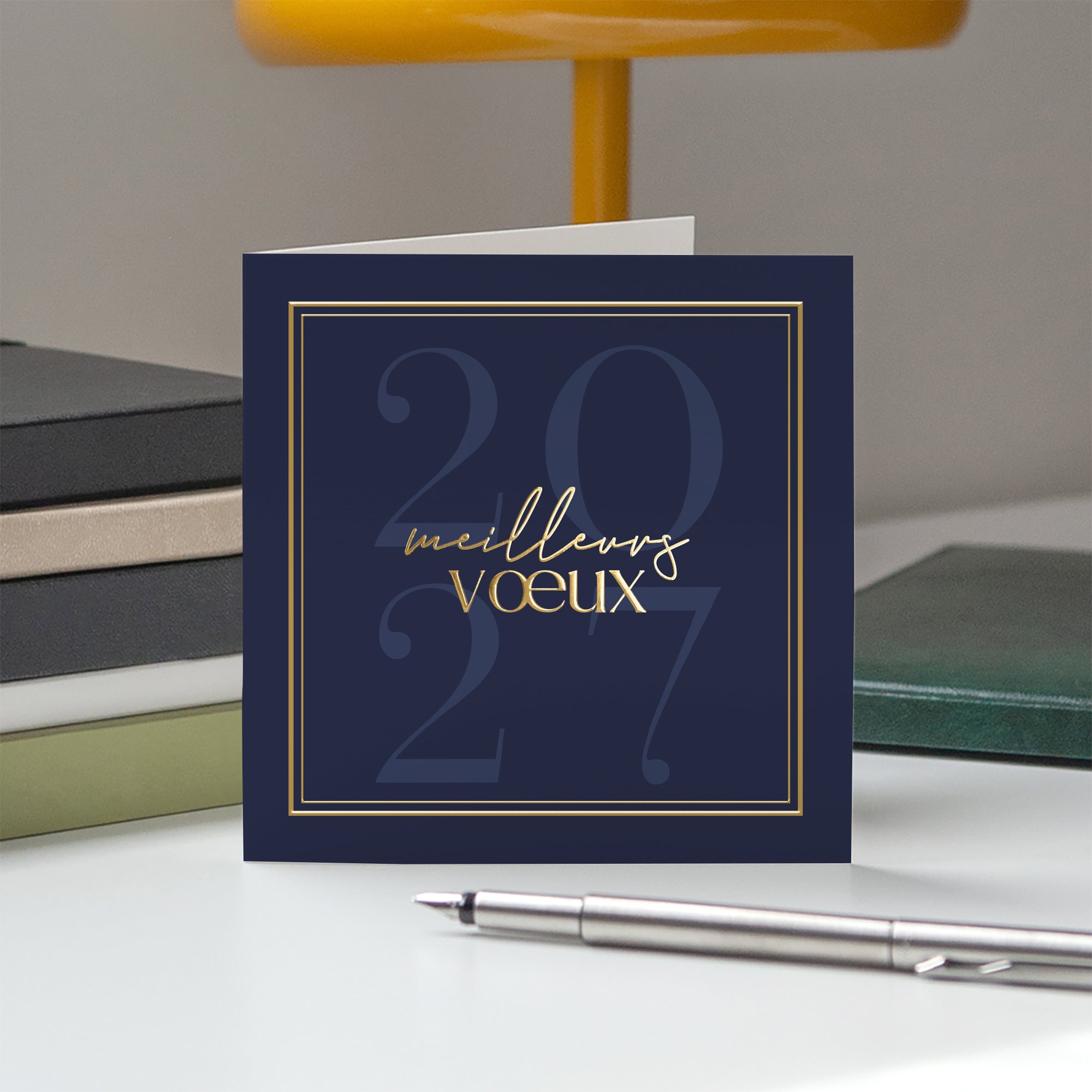 Cadre Précieux | Vœux professionnels • Carte de voeux dorure • Carré double photo N° 5