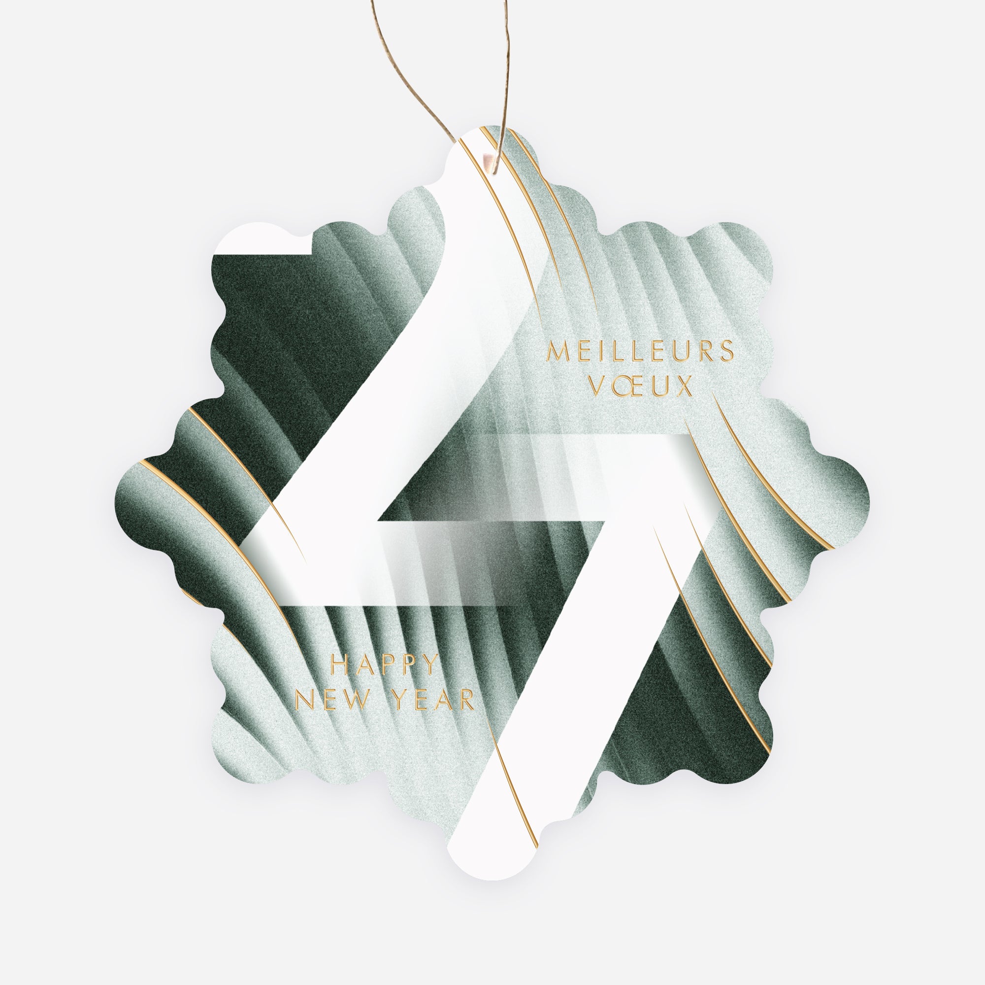 Ondes Graphiques | Vœux professionnels • Boule de Noël papier • Flocon à accrocher photo N° 1