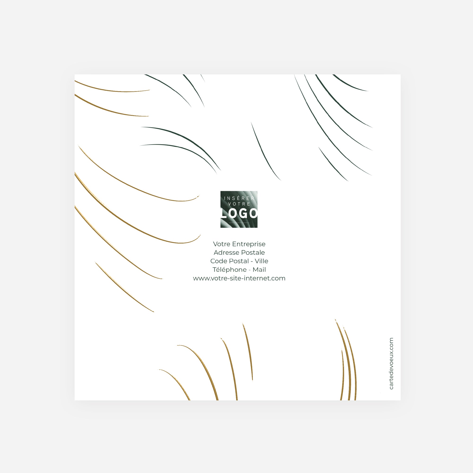 Ondes Graphiques | Vœux professionnels • Carte de voeux dorure • Carré double photo N° 3