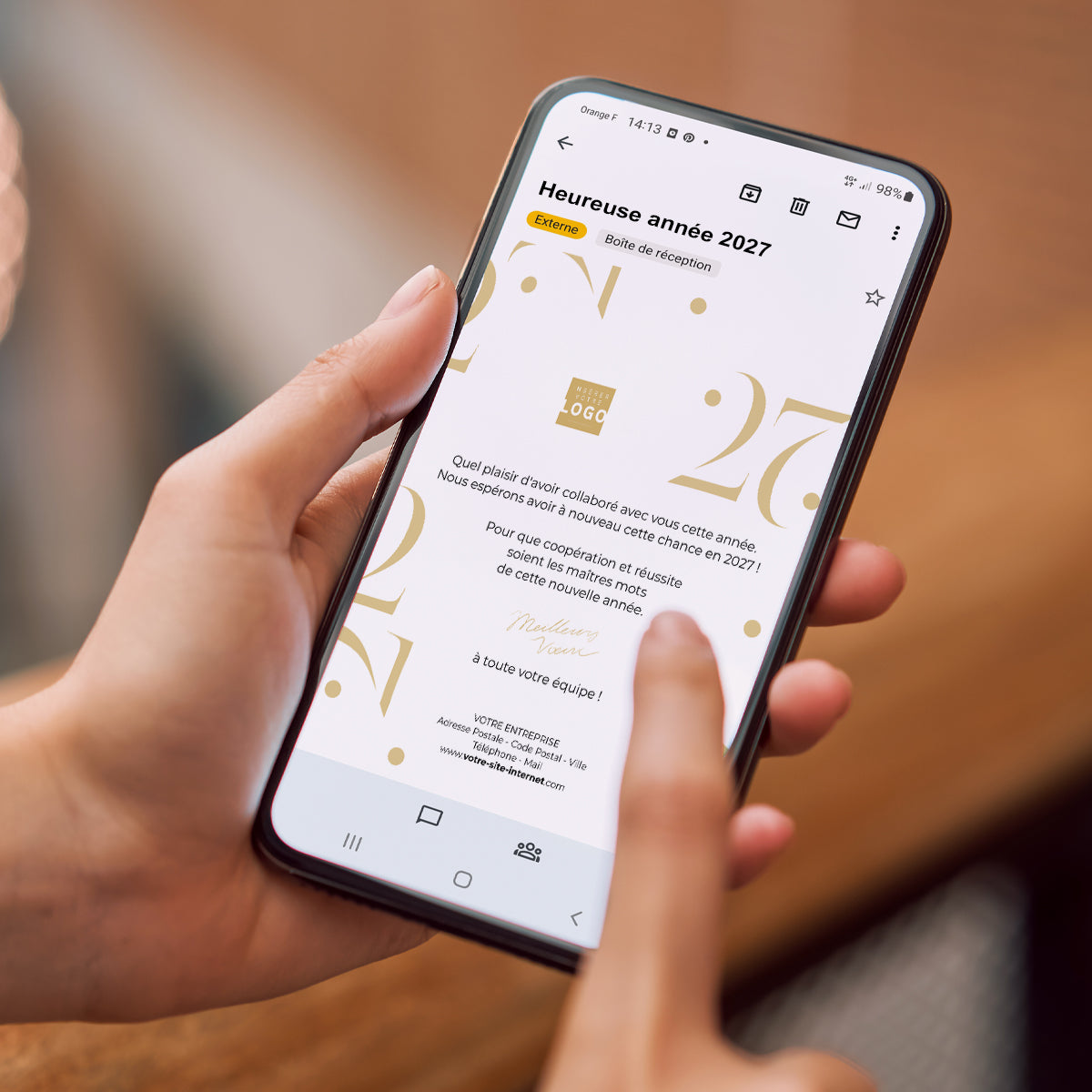 Équilibre Doré | Vœux professionnels • Carte virtuelle • eCard Image photo N° 2