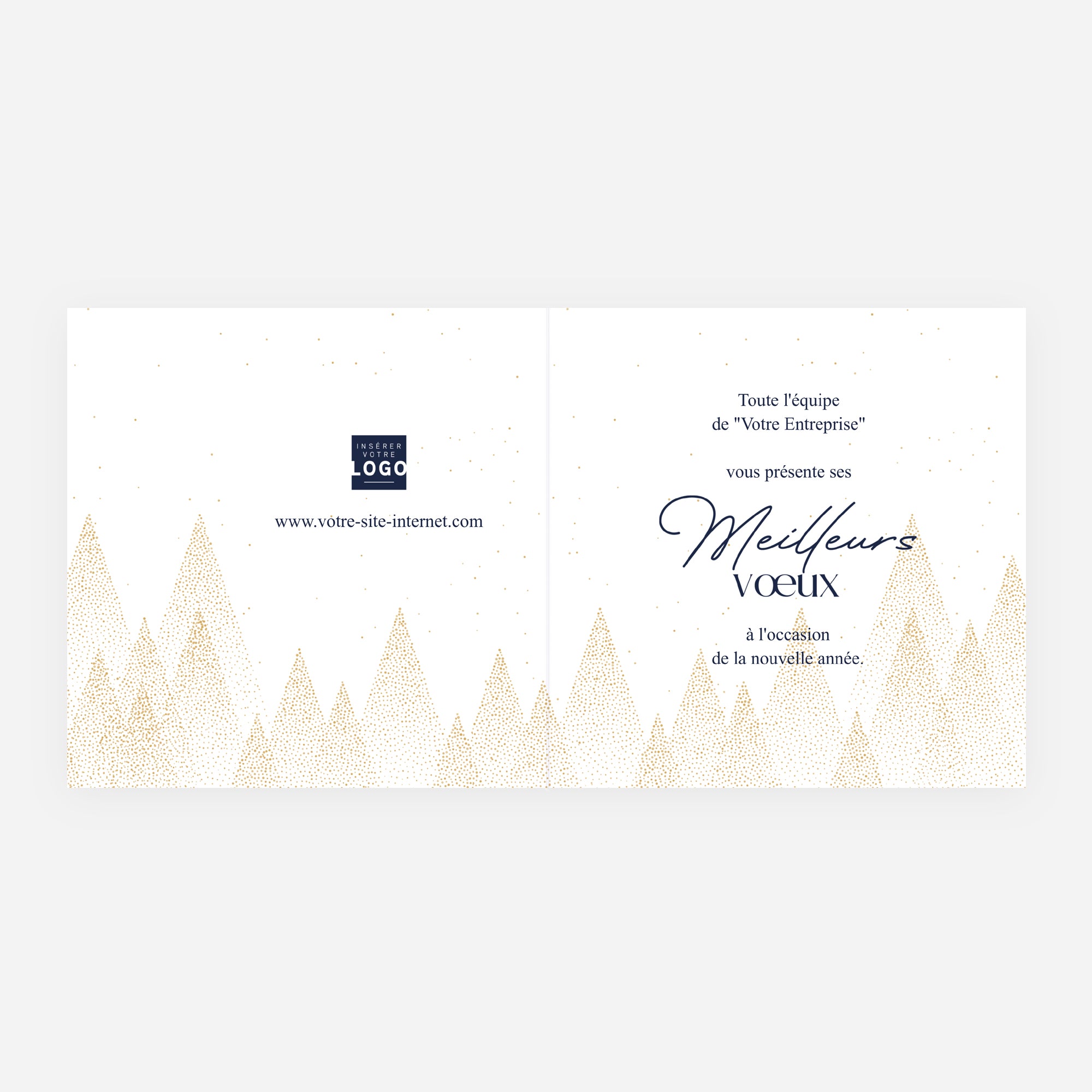 Forêt d’Or | Vœux professionnels • Carte de voeux dorure • Carré double photo N° 2
