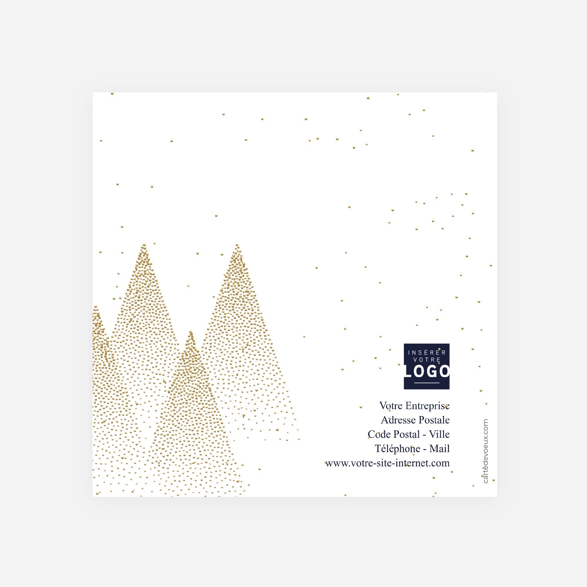 Forêt d’Or | Vœux professionnels • Carte de voeux dorure • Carré double photo N° 3