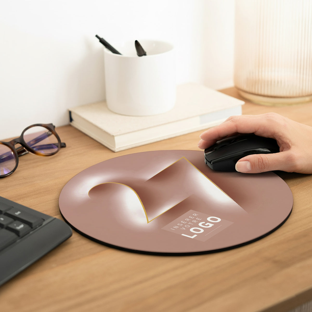 Lumière Velours | Cadeau entreprise • Tapis de souris • Ø 20 cm photo N° 2