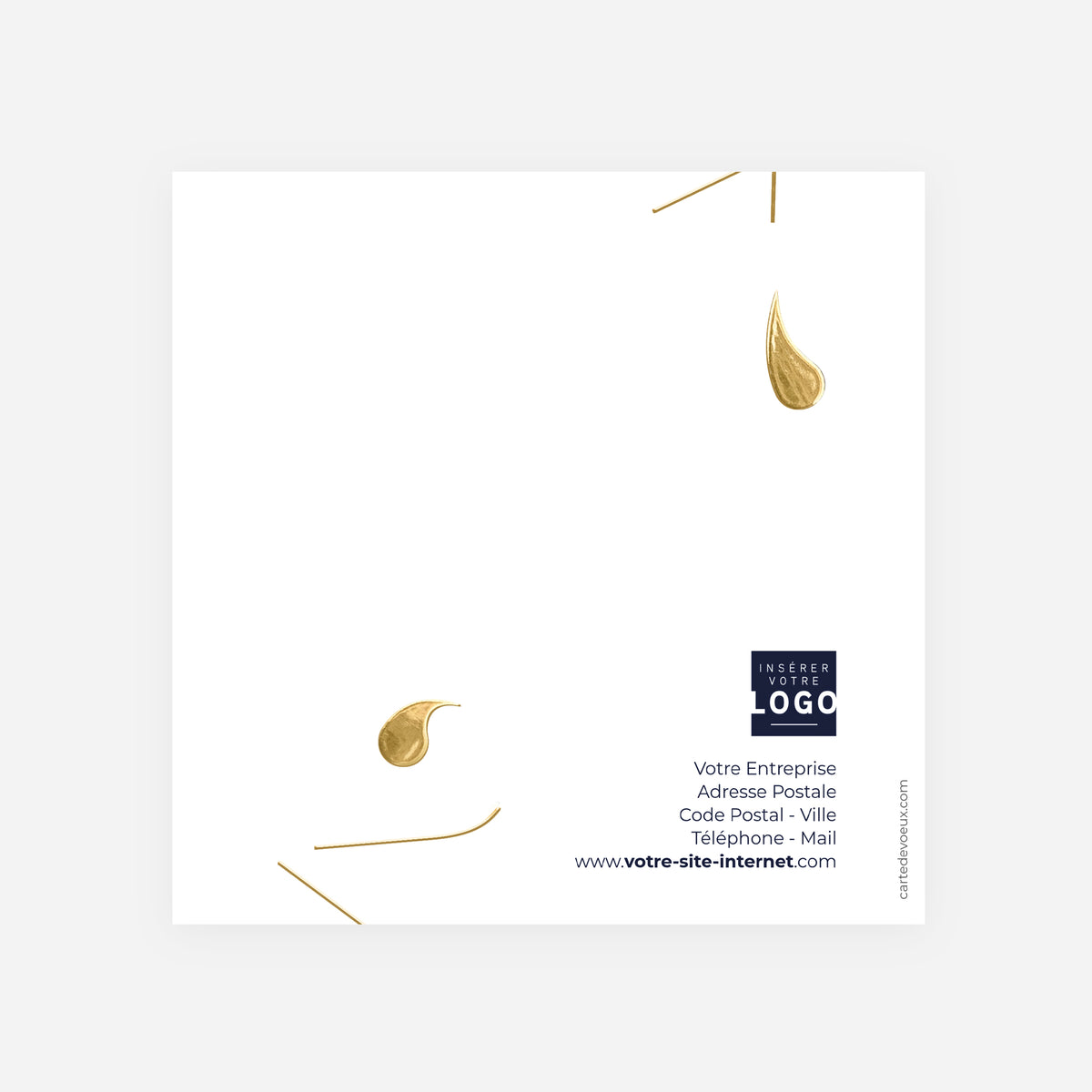 Épure d’Or | Vœux professionnels • Carte de voeux dorure • Carrée pliable photo N° 3