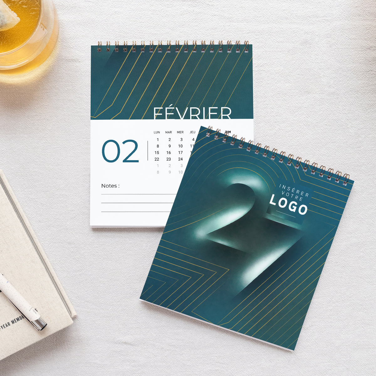 Lignes Dorées | Vœux professionnels • Calendrier professionnel • Chevalet photo N° 1