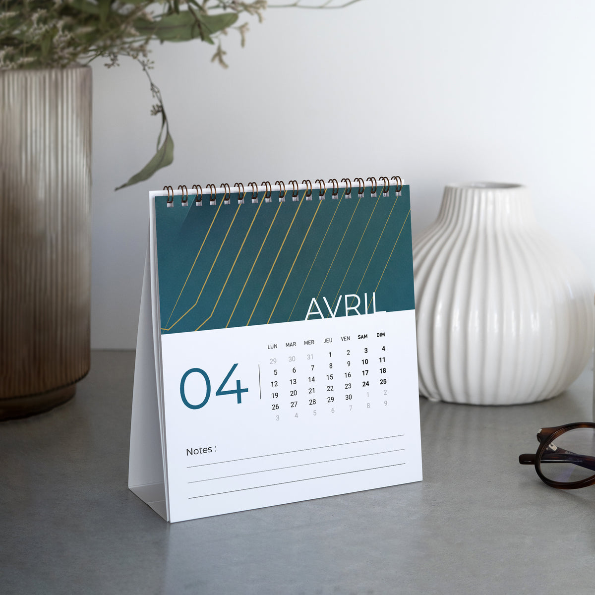 Lignes Dorées | Vœux professionnels • Calendrier professionnel • Chevalet photo N° 2