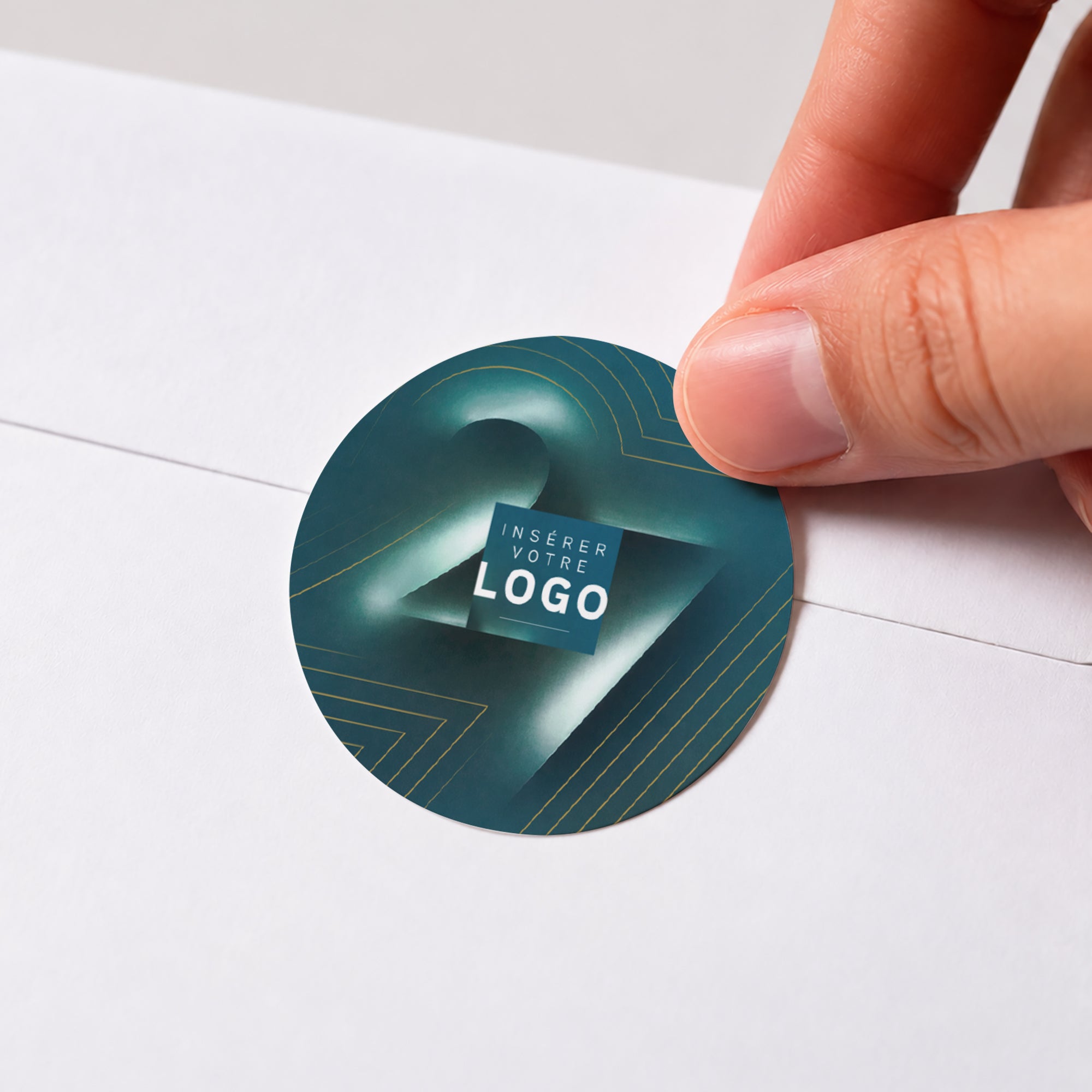 Lignes Dorées | Vœux professionnels • Sticker • Rond photo N° 1