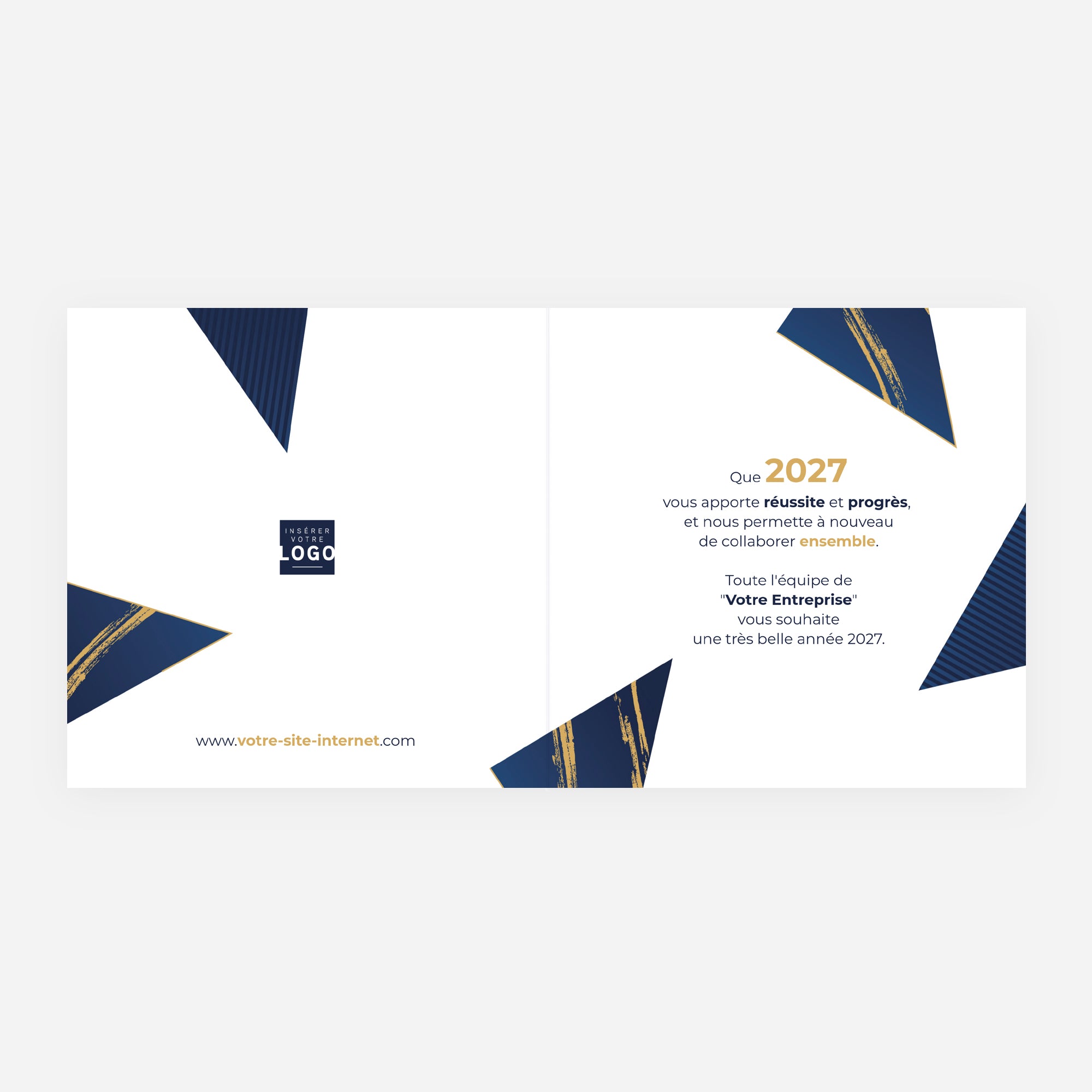 Sapin Prestige | Vœux professionnels • Carte de voeux dorure • Carré double photo N° 2