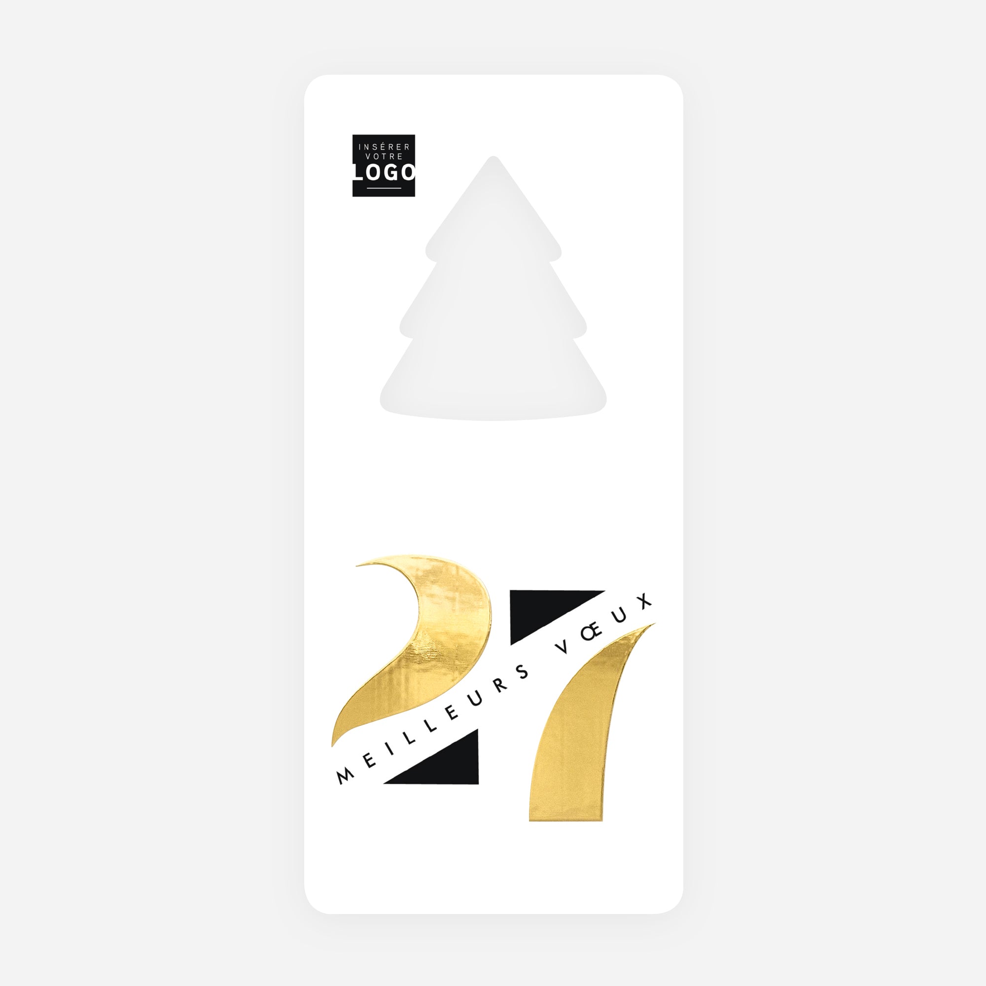 Allure Graphique | Vœux professionnels • Carte de voeux dorure • Vertical sapin photo N° 1