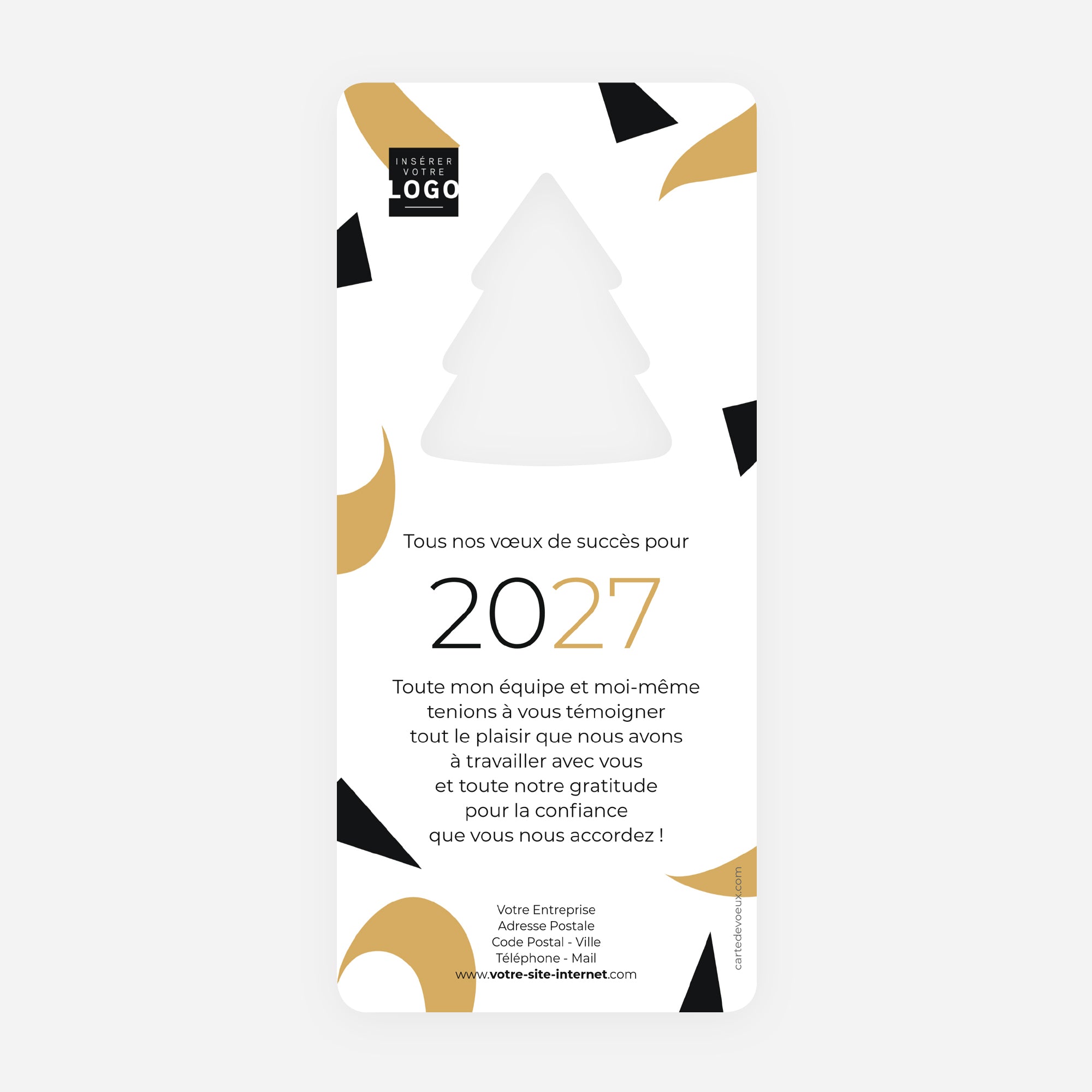 Allure Graphique | Vœux professionnels • Carte de voeux dorure • Vertical sapin photo N° 2