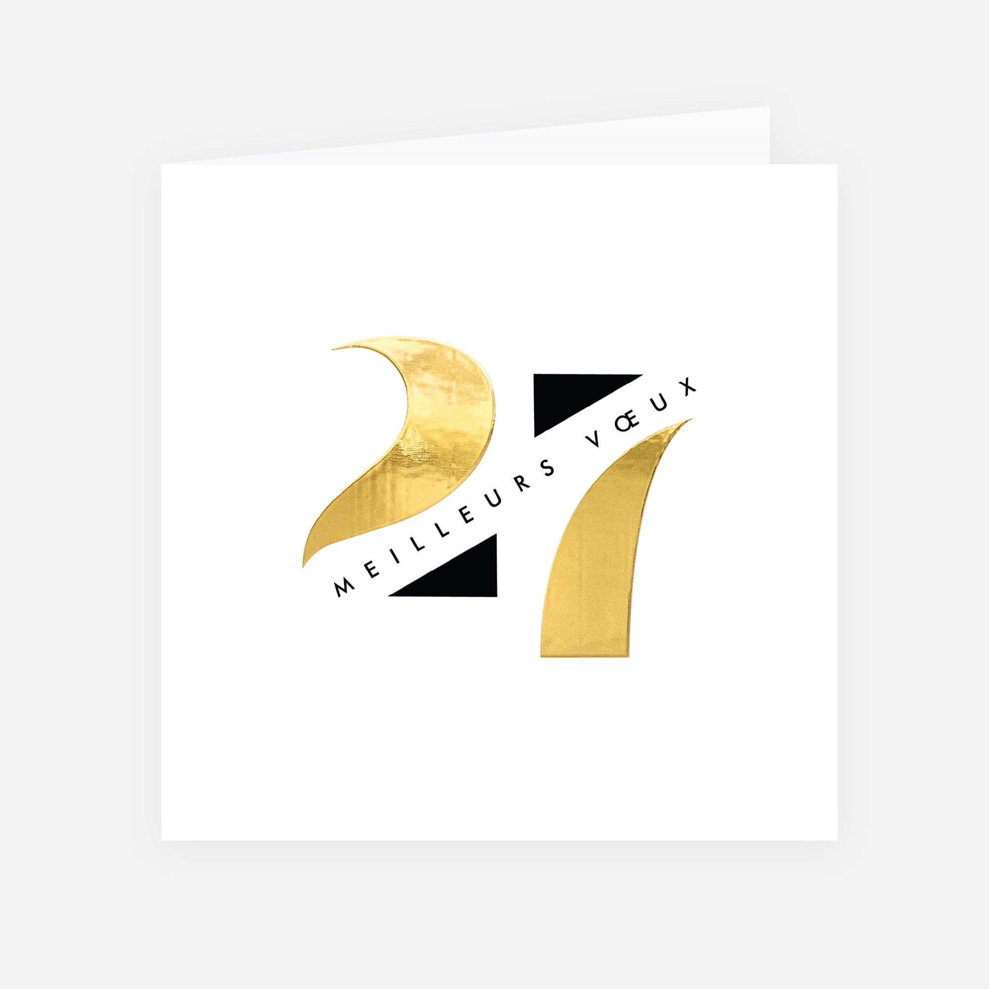 Allure Graphique | Vœux professionnels • Carte de voeux dorure • Carré double photo N° 1