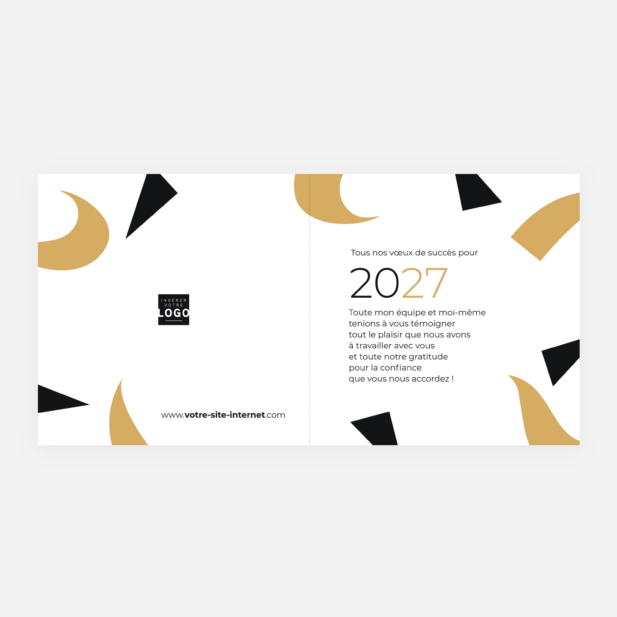 Allure Graphique | Vœux professionnels • Carte de voeux dorure • Carré double photo N° 2