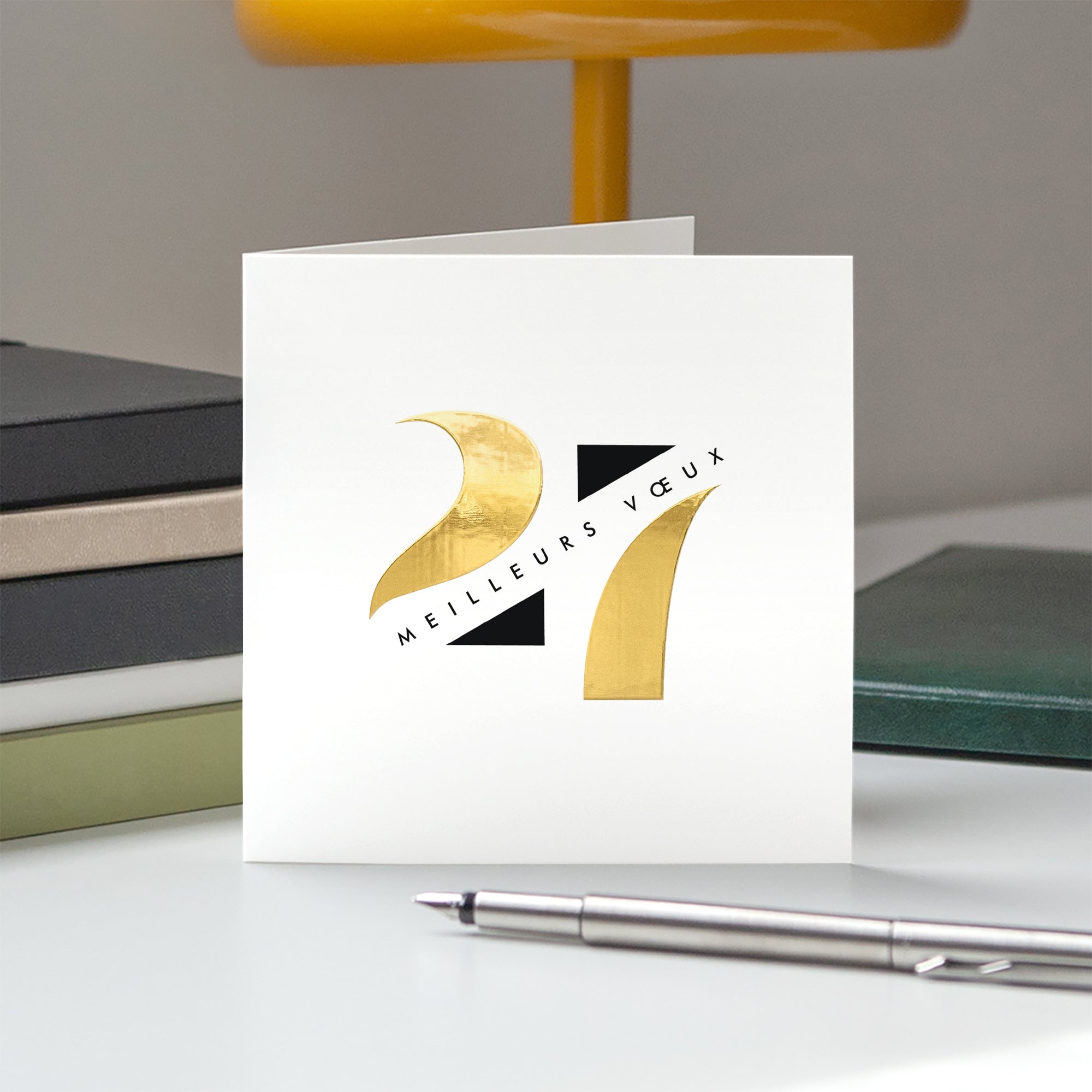 Allure Graphique | Vœux professionnels • Carte de voeux dorure • Carré double photo N° 5