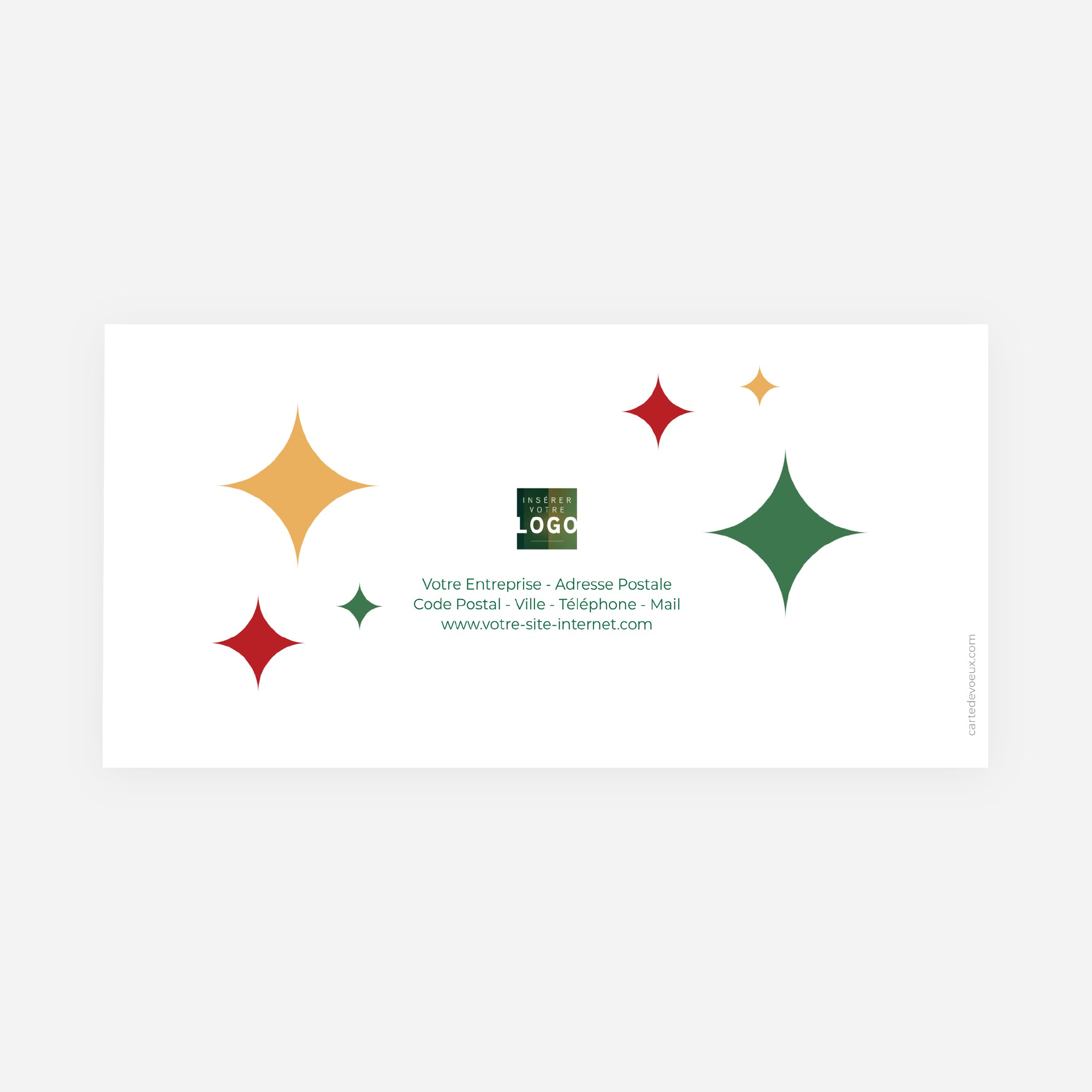 Ornements de fête | Vœux professionnels • Carte de voeux dorure • Rectangle double photo N° 3