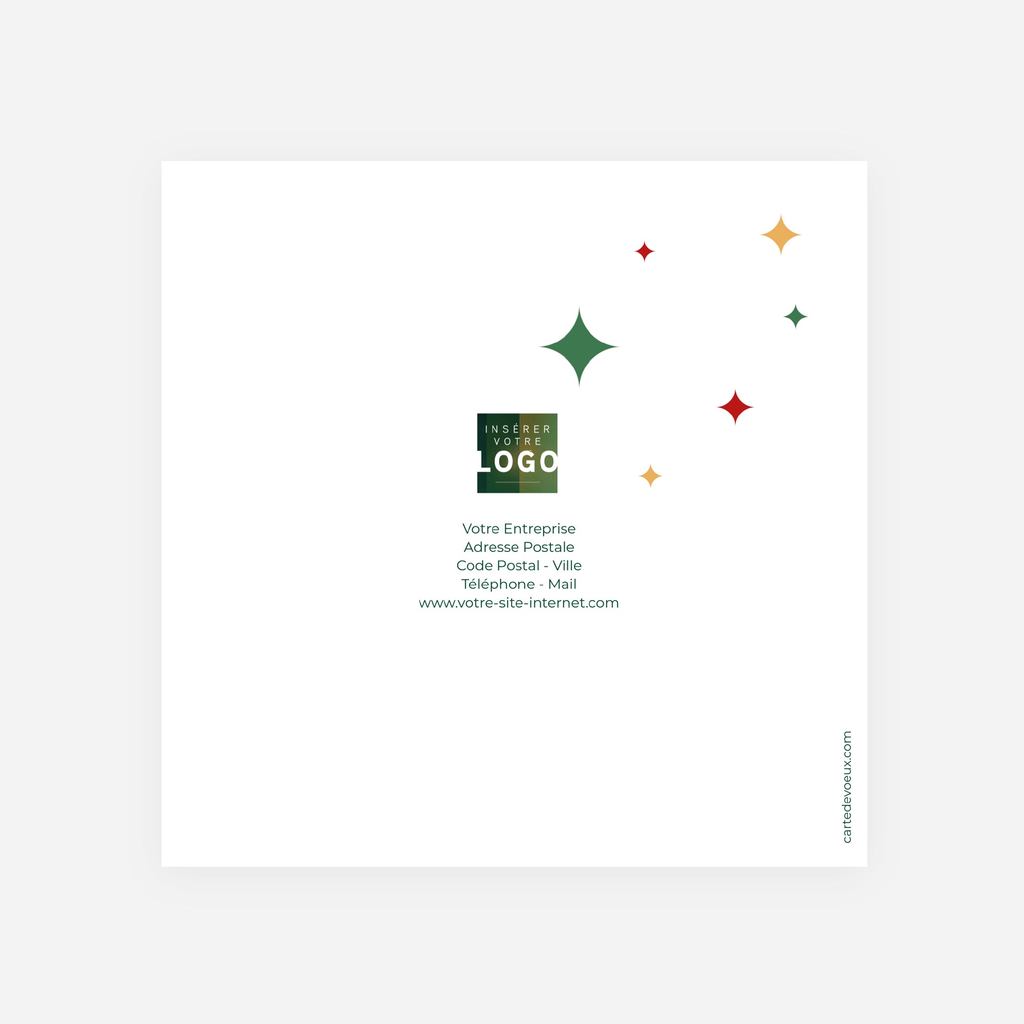 Ornements de fête | Vœux professionnels • Carte de voeux dorure • Carré double photo N° 3