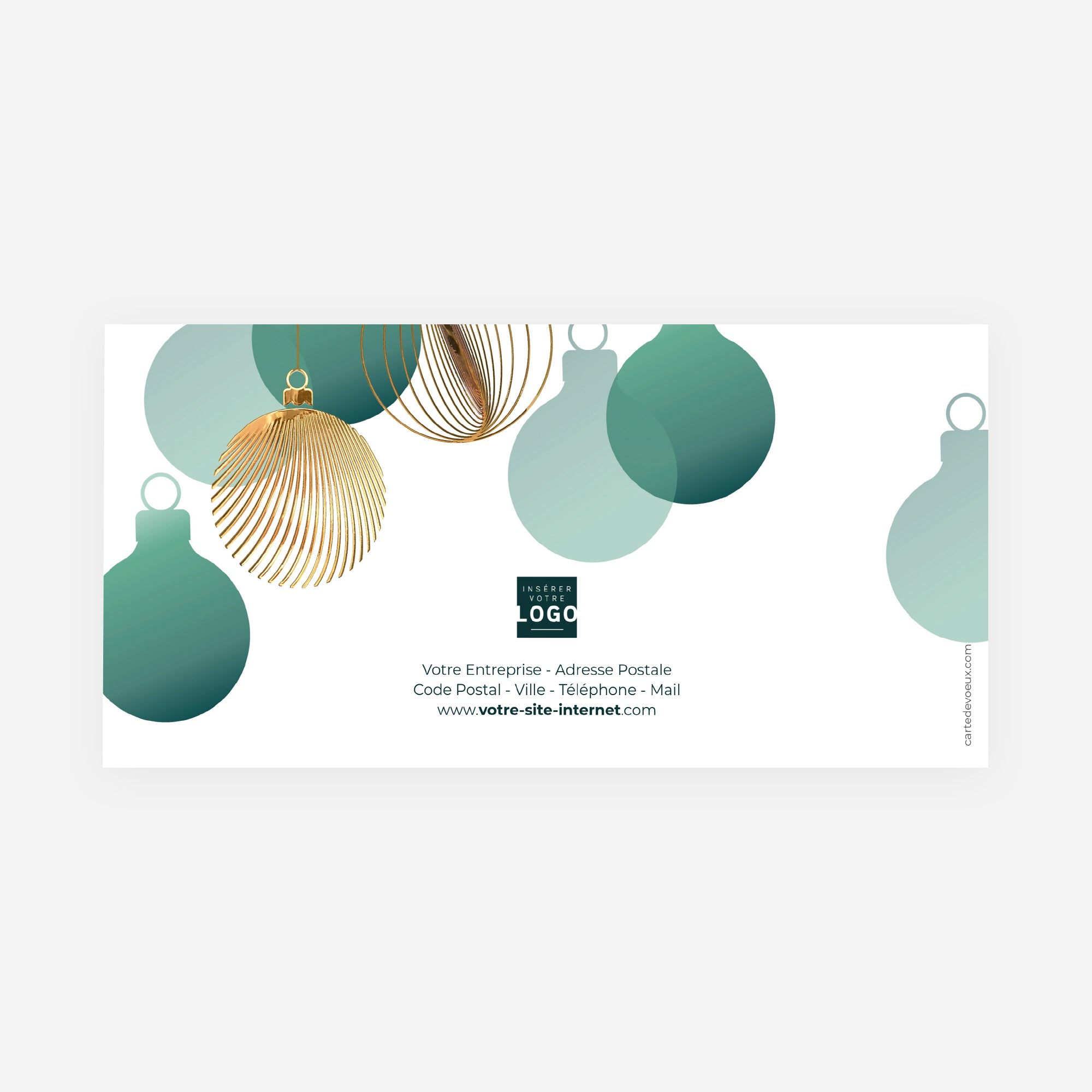 Suspensions Dorées | Vœux professionnels • Carte de voeux dorure • Rectangle double photo N° 3