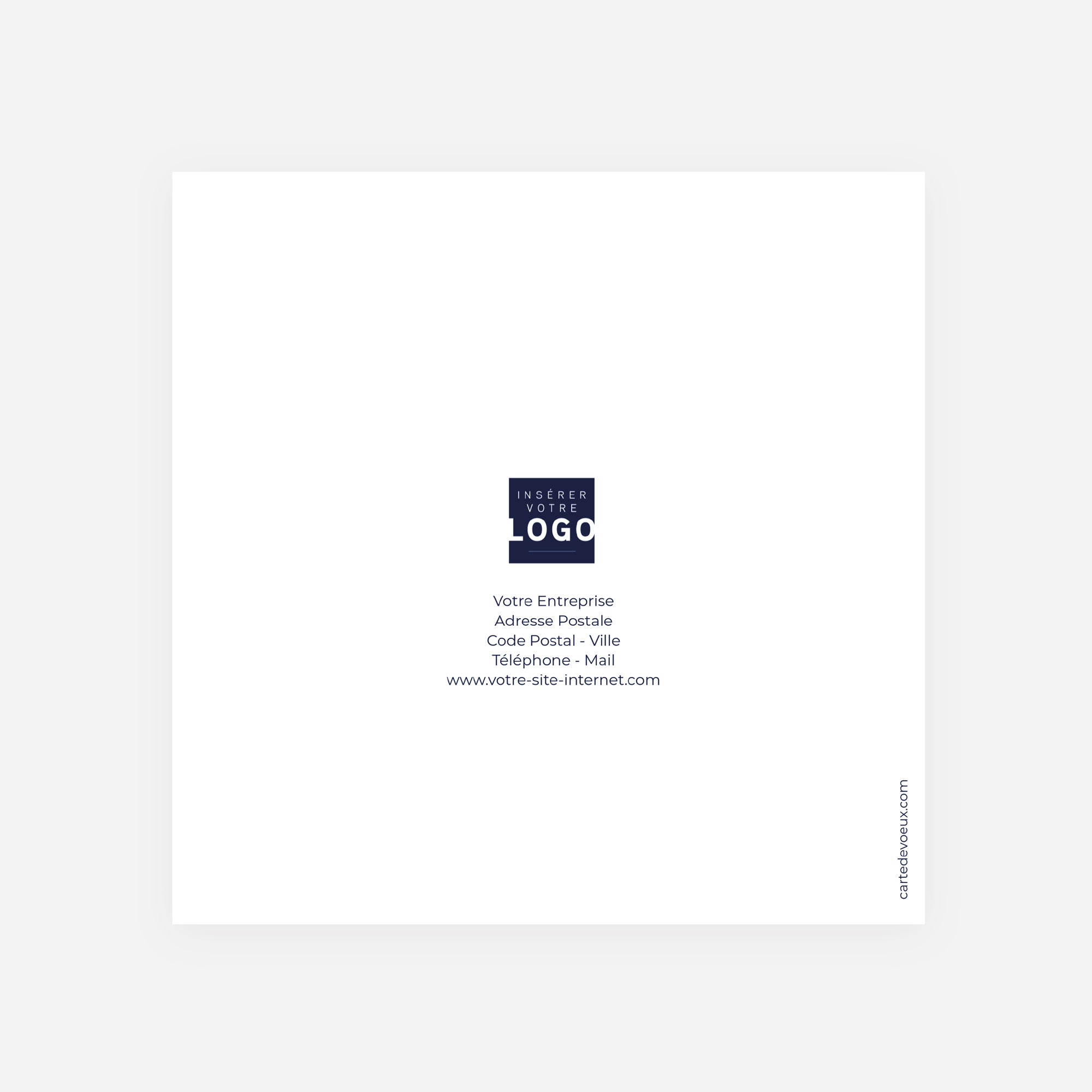 Confiance et ambition Bleu | Vœux professionnels • Carte de voeux dorure • Carré double photo N° 3