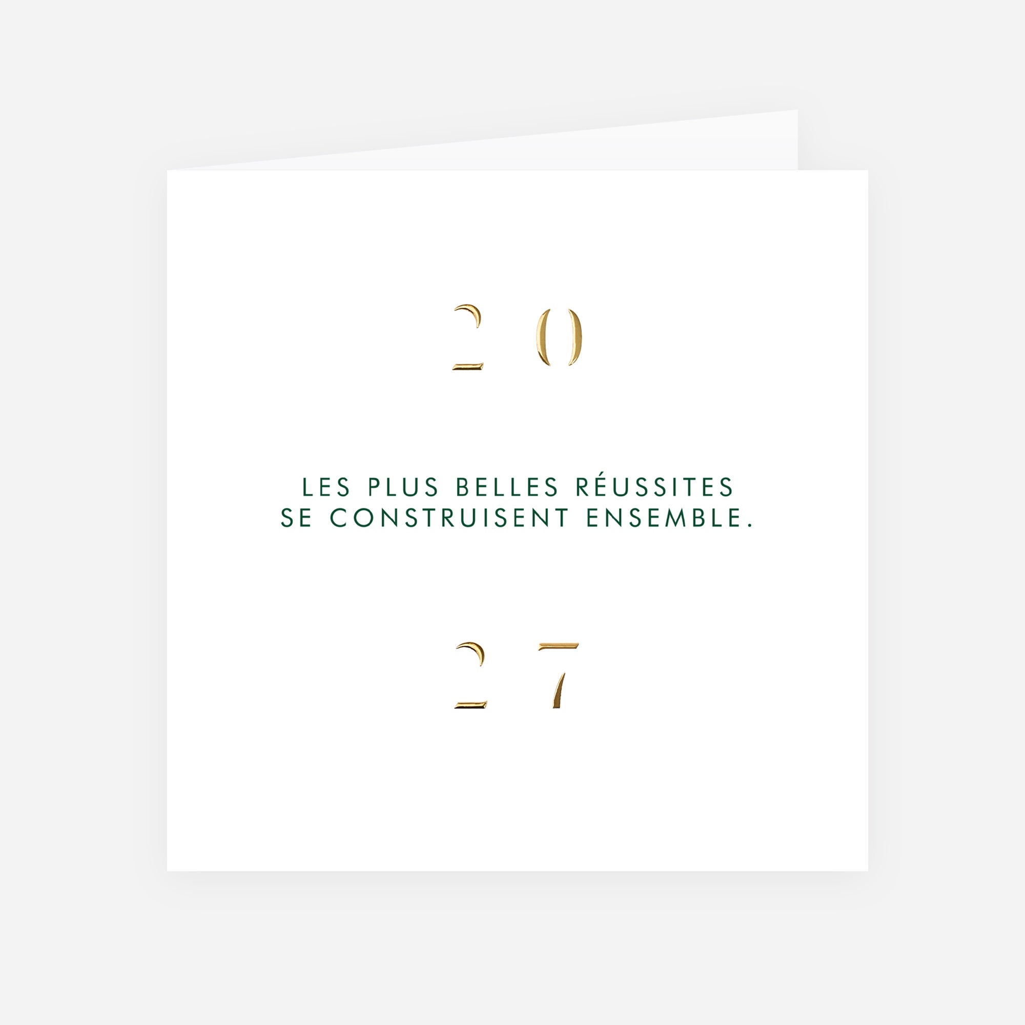 Réussir Ensemble | Vœux professionnels • Carte de voeux dorure • Carré double photo N° 1