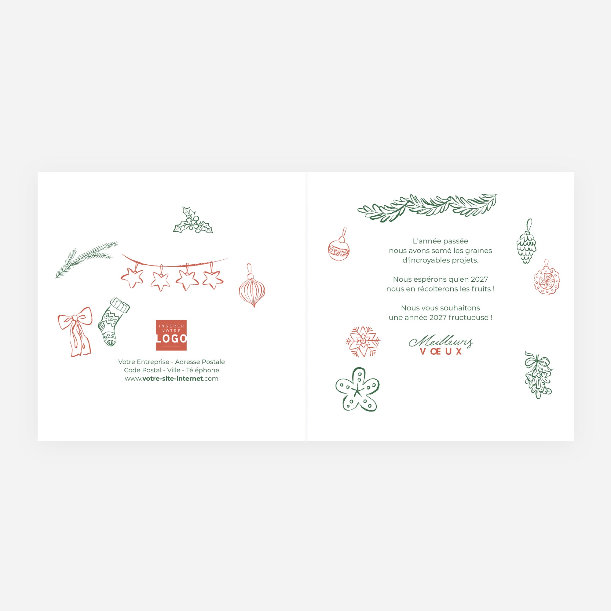 Petits bonheurs | Vœux professionnels • Carte de voeux • Carrée pliable photo N° 2