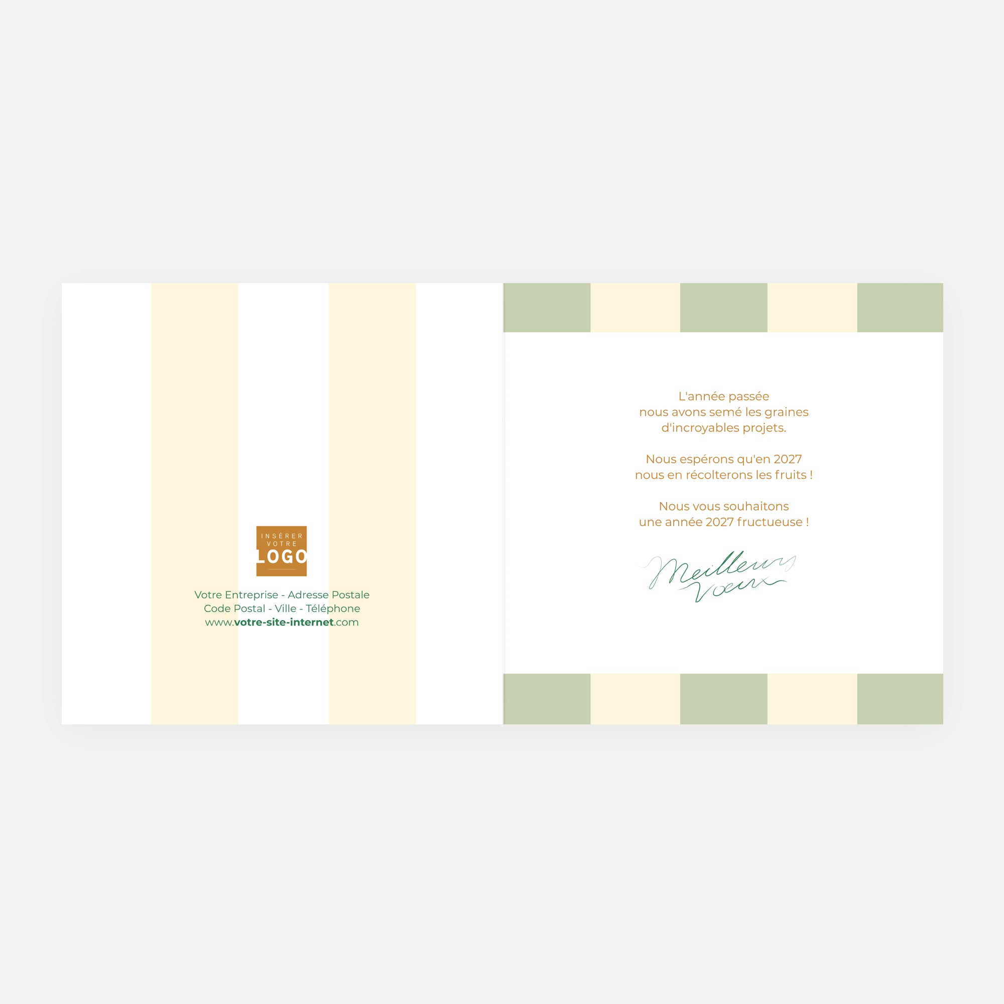 Dynamique Commune | Vœux professionnels • Carte de voeux • Carré double photo N° 2