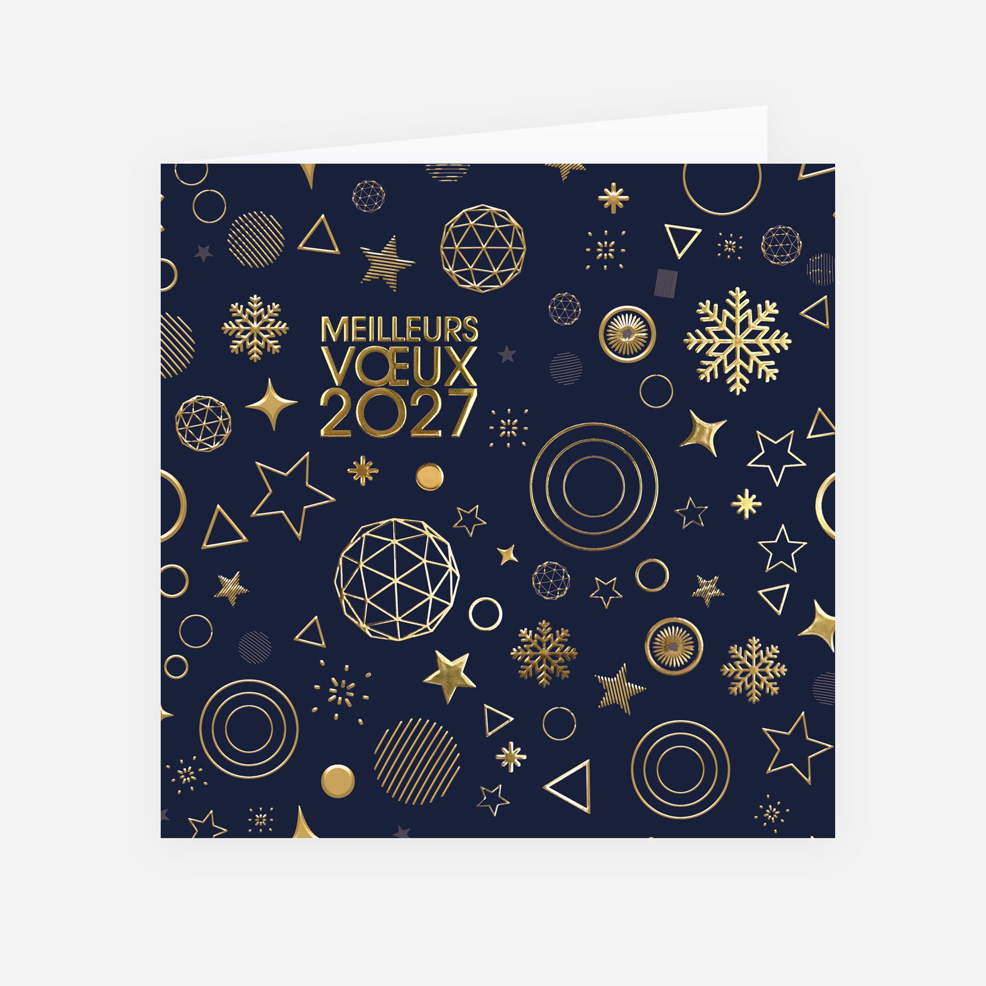 Constellation Graphique | Vœux professionnels • Carte de voeux dorure • Carré double photo N° 1
