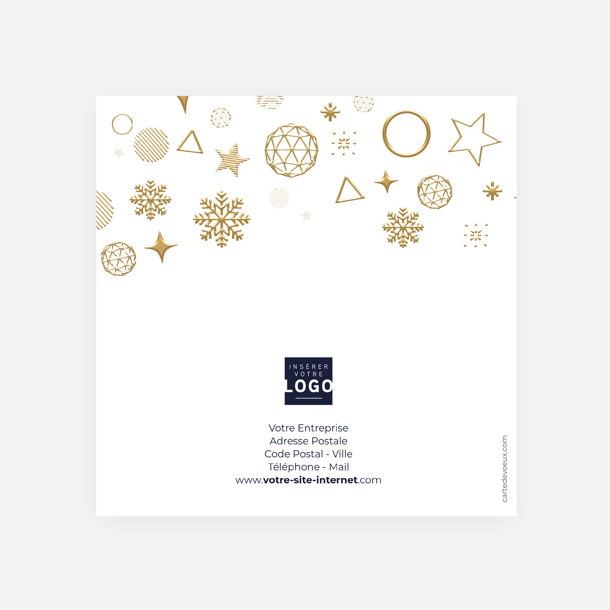 Constellation Graphique | Vœux professionnels • Carte de voeux dorure • Carré double photo N° 3