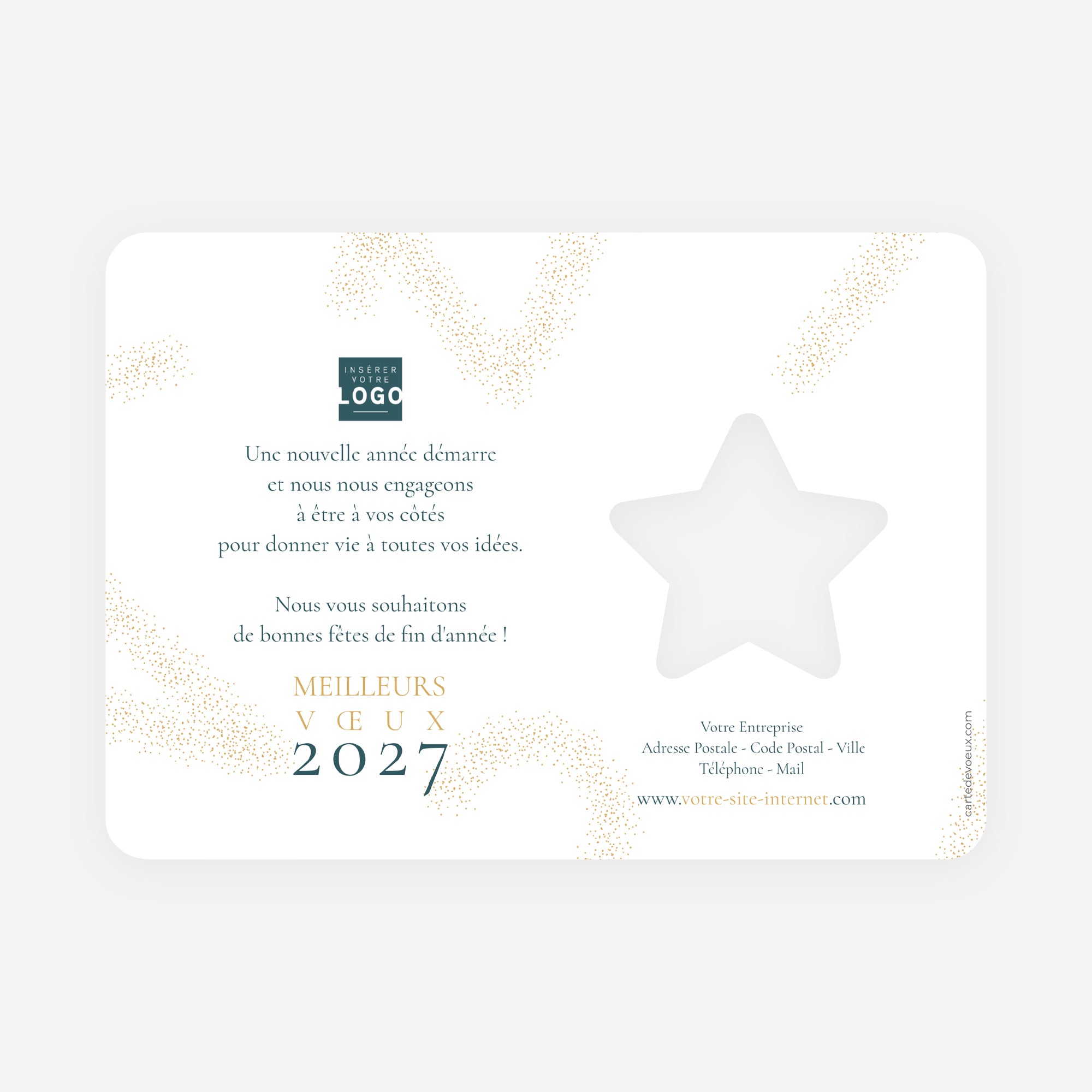 Nuée Dorée | Vœux professionnels • Carte de voeux dorure • Horizontal étoile photo N° 2