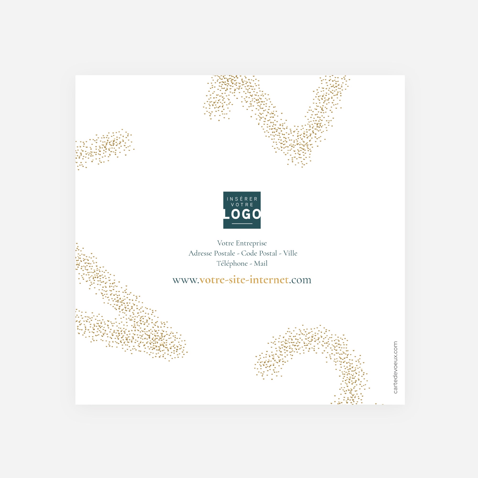 Nuée Dorée | Vœux professionnels • Carte de voeux dorure • Carré double photo N° 3