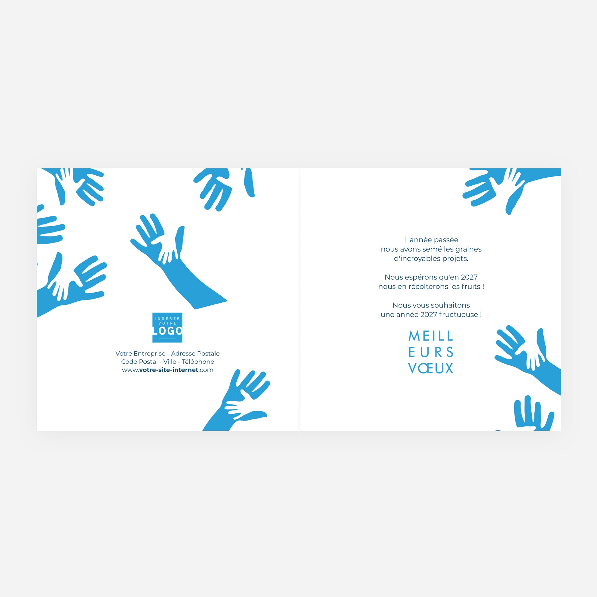 Tous Solidaires | Vœux professionnels • Carte de voeux • Carré double photo N° 2